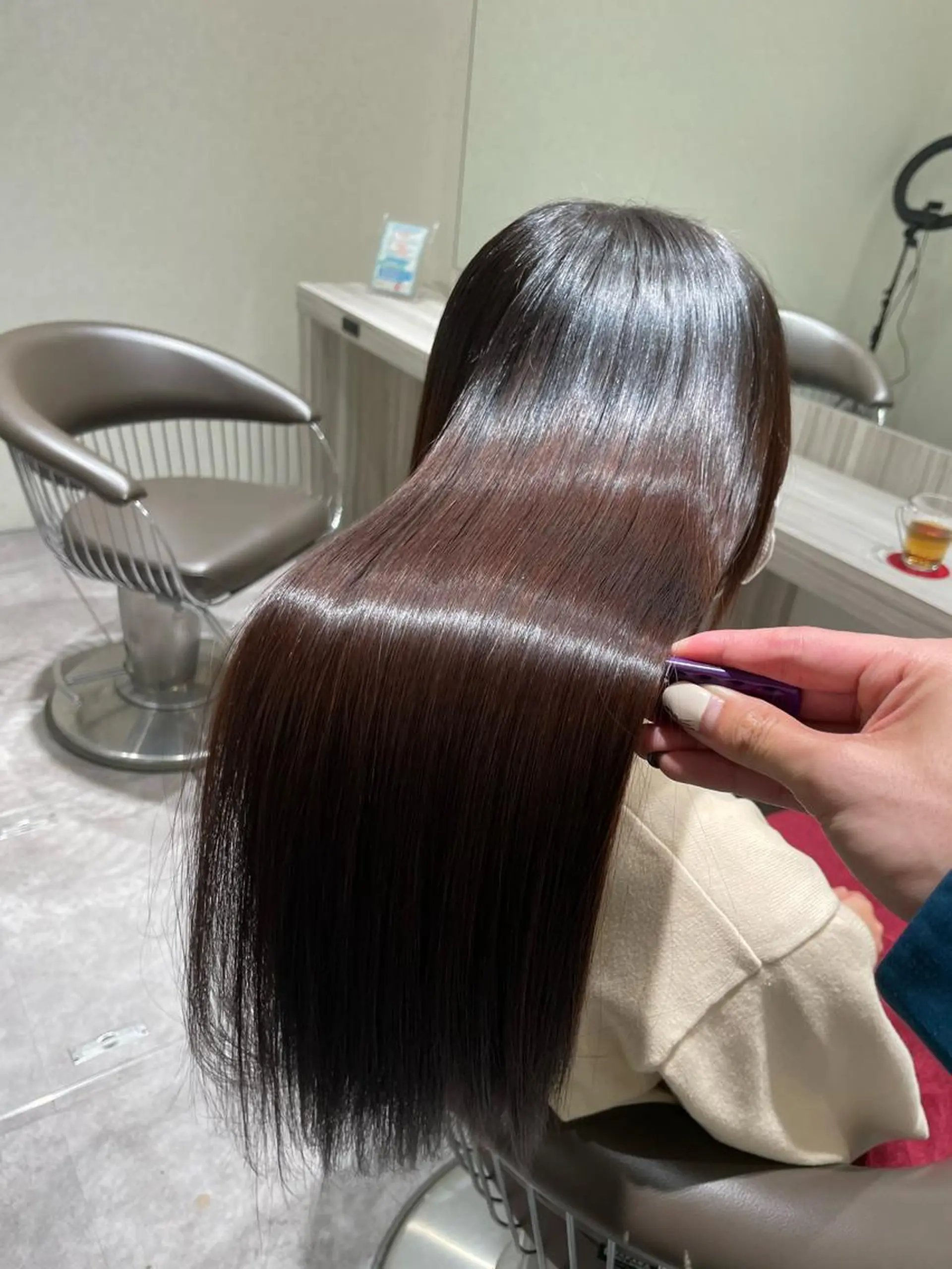 ロング 髪質改善 縮毛矯正 トリートメント 酸性ストレート メンズ特化/矢場町駅 徒歩1分/岡本一真のヘアスタイル