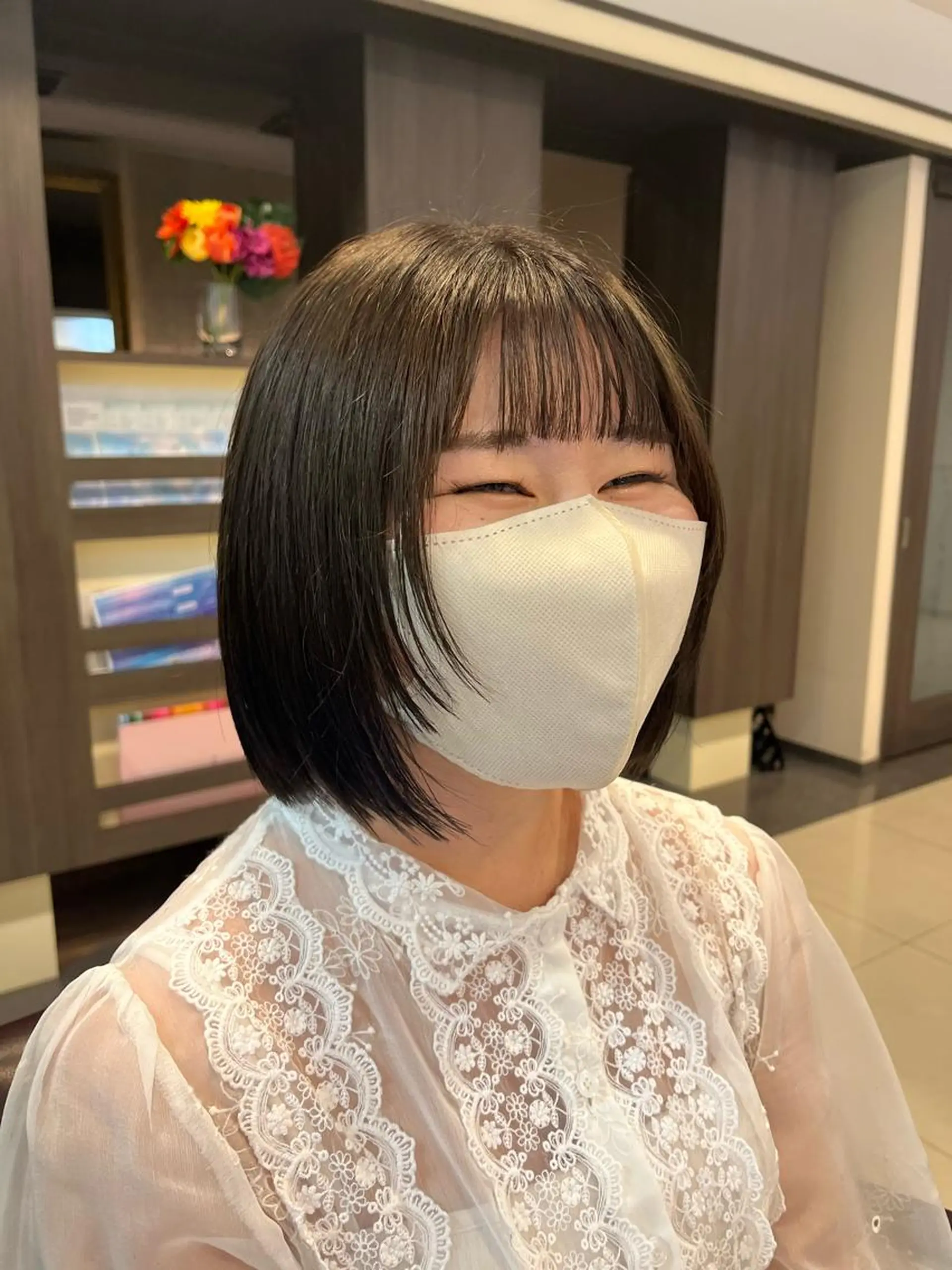 ショート 顔周りカット カット ぷつっとボブ/ちゅる ピンク/mika☆のヘアスタイル