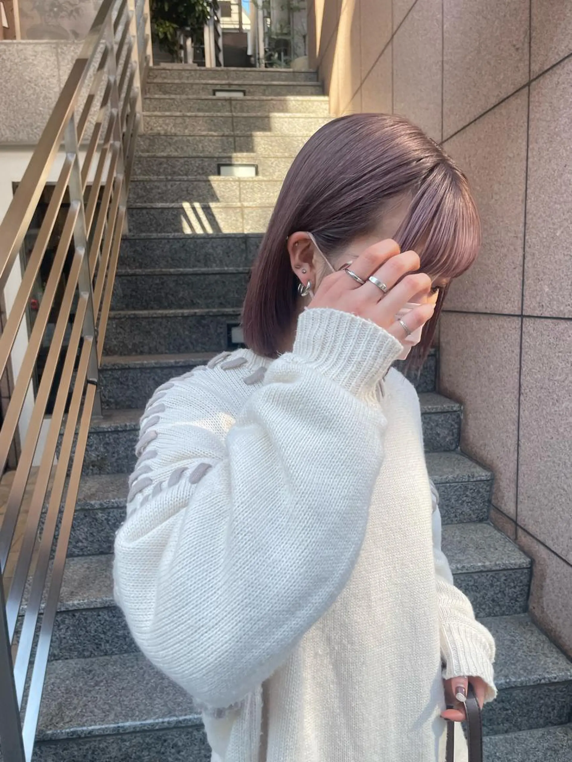 ショート カラー ベージュカラー ラベンダーカラー ラベンダーピンク ピンクカラー ピンクベージュ REINA☁️透明感 カラー/ぷつっと♡のヘアスタイル