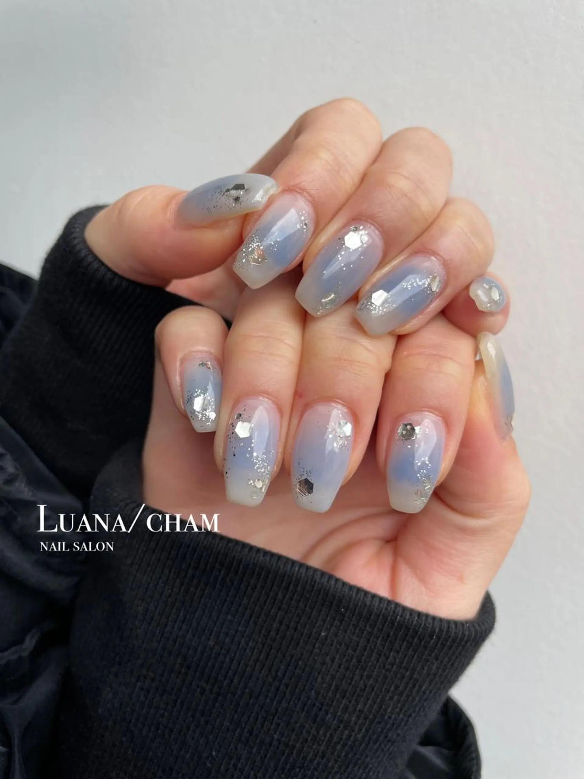 ロング ネイル 韓国風ヘア 韓国ネイル ワンホンネイル nail salon neigeのネイルデザイン