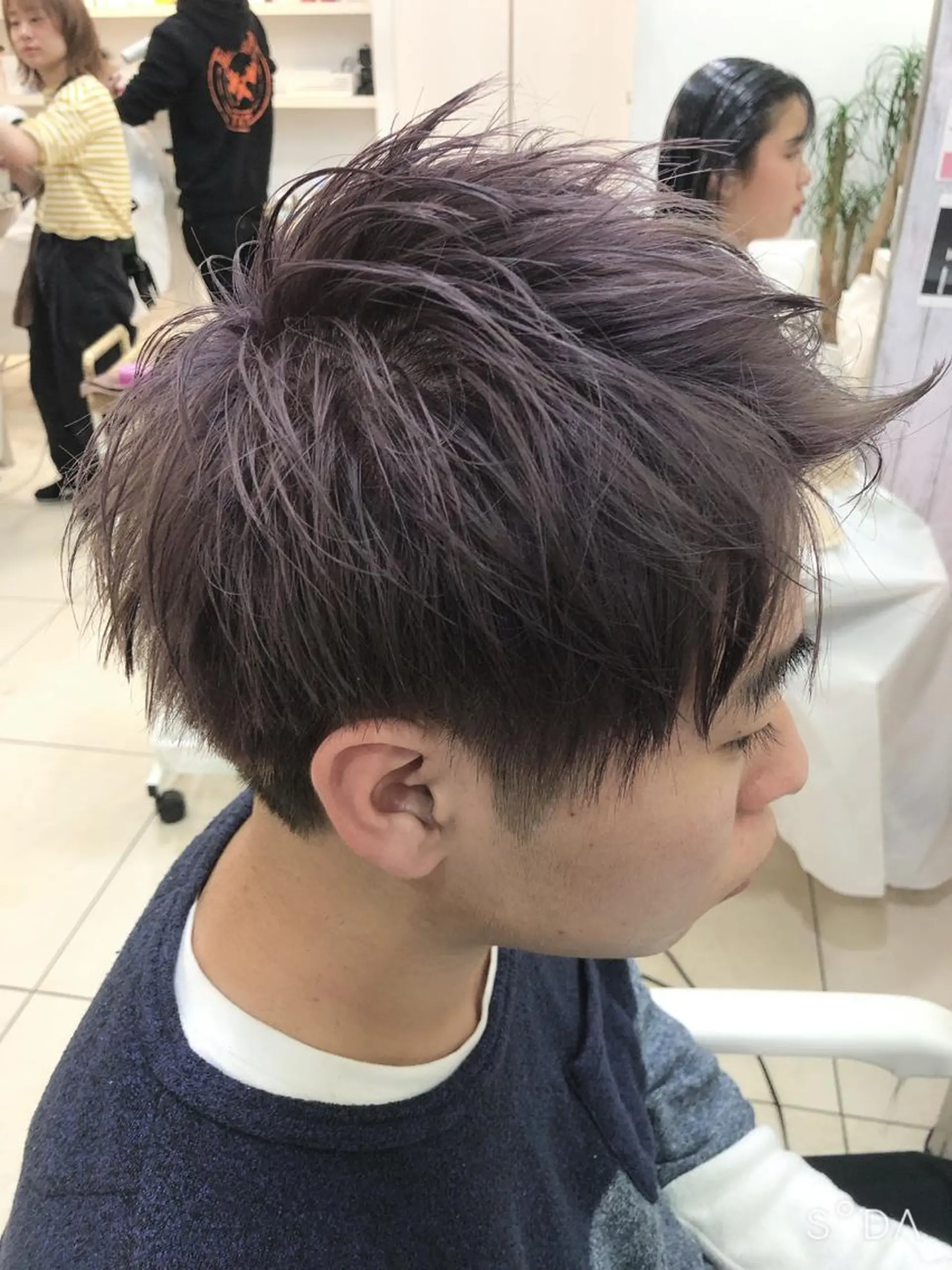 ショート カラー メンズ 髪質改善× 白髪ぼかし溝江のヘアスタイル