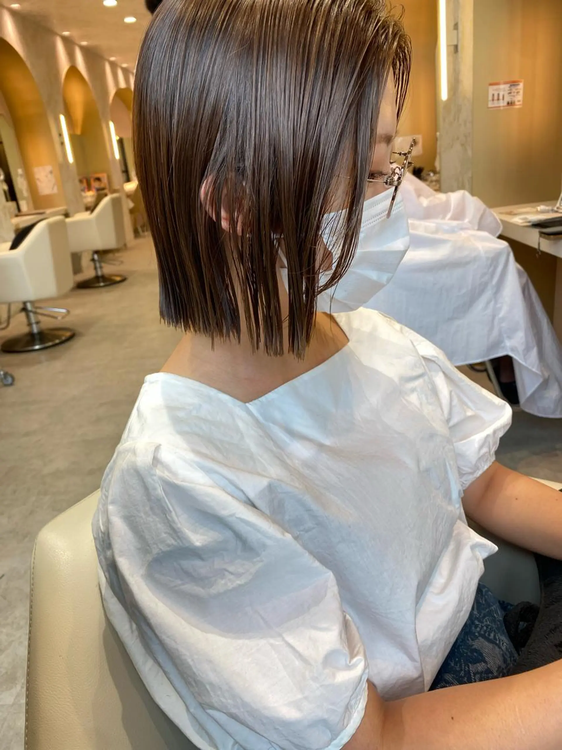 ミディアム カラー 店長/mao/ 前髪/顔周りカットのヘアスタイル