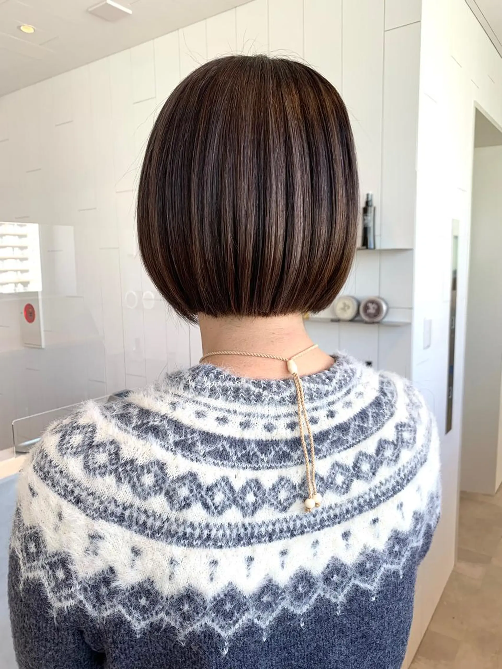 ショート カラー グレージュ ハイライトカラー ボブ ハイライト 大人上品特化 レイヤー🇺🇸山村のヘアスタイル