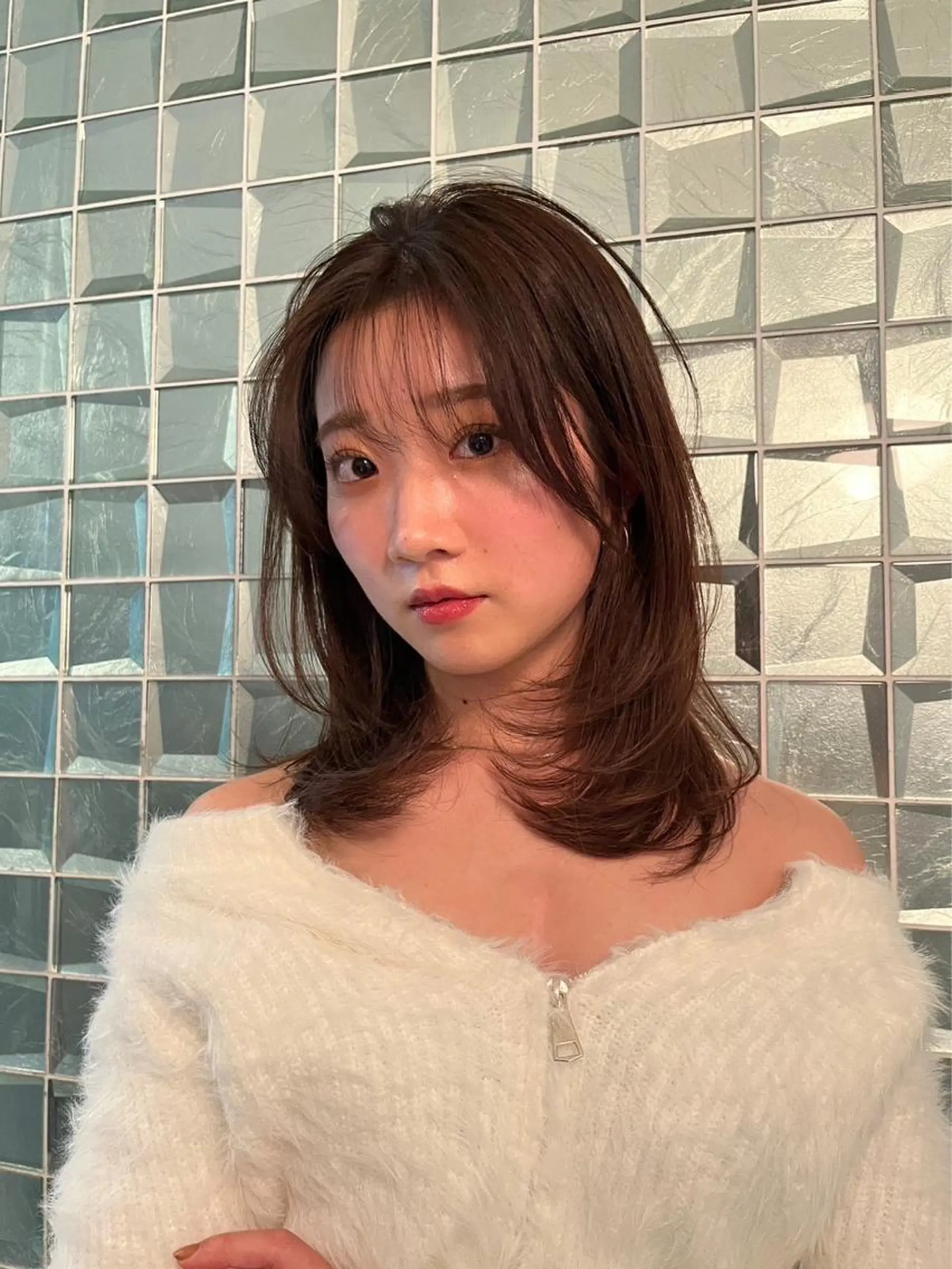 ロング カラー 顔まわりレイヤー 韓国風ヘア レイヤーカット ロング ウルフカット レイヤー/艶カラー /韓国ヘア/高松のヘアスタイル