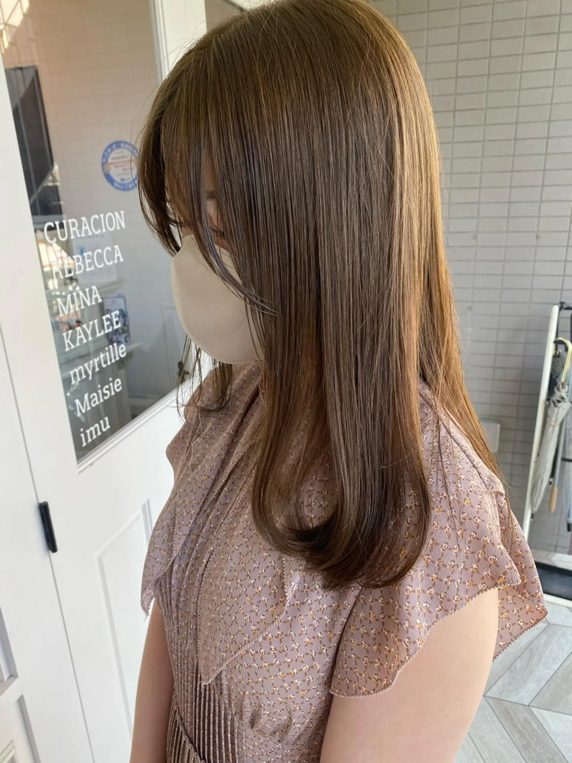 セミロング カラー 韓国×髪質改善カラー 💎hinaのヘアスタイル