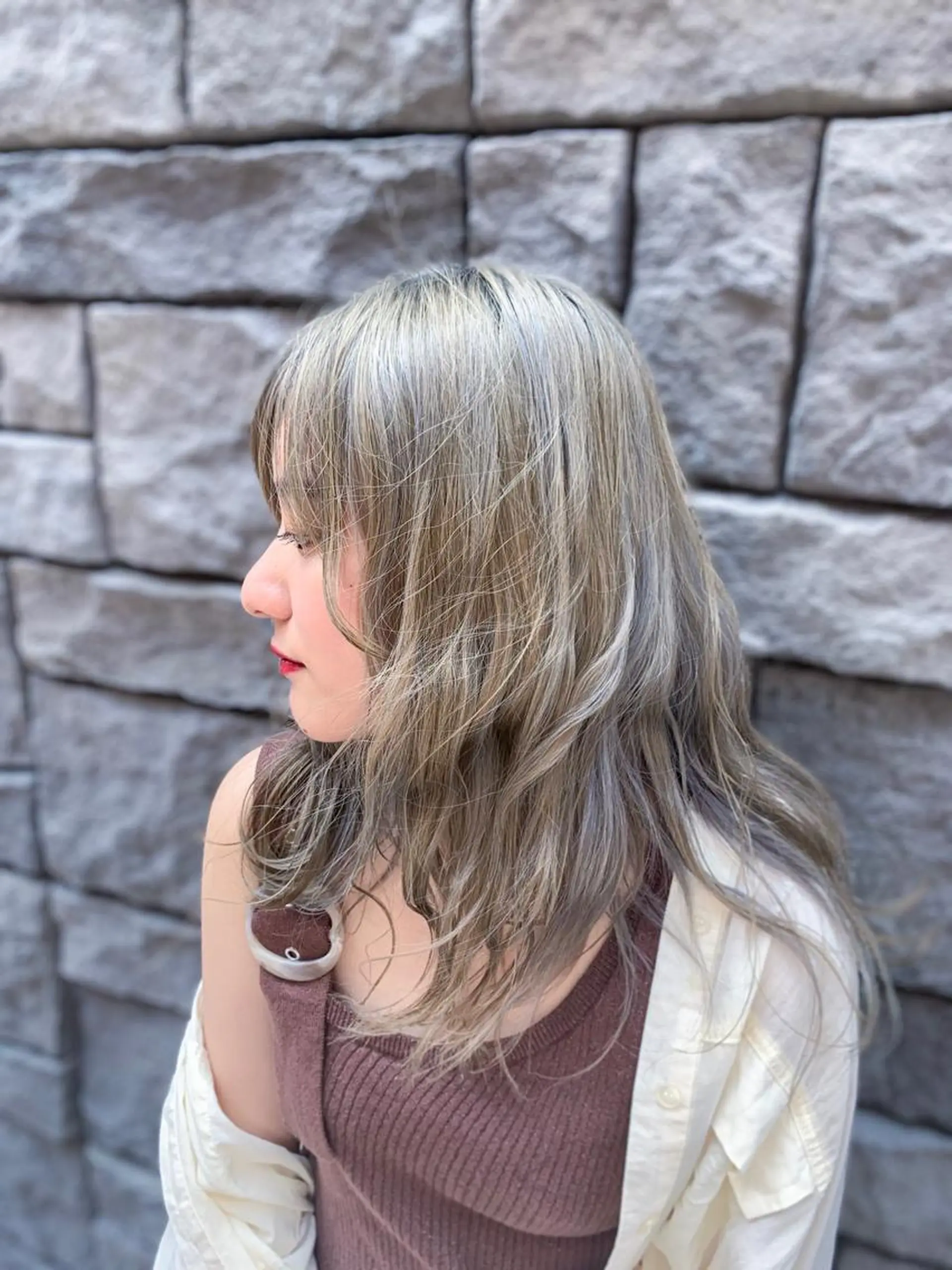 ミディアム カラー ヘアアレンジ ベージュカラー ヘアカラー トリートメント ヘアセット 金子 廉のヘアスタイル