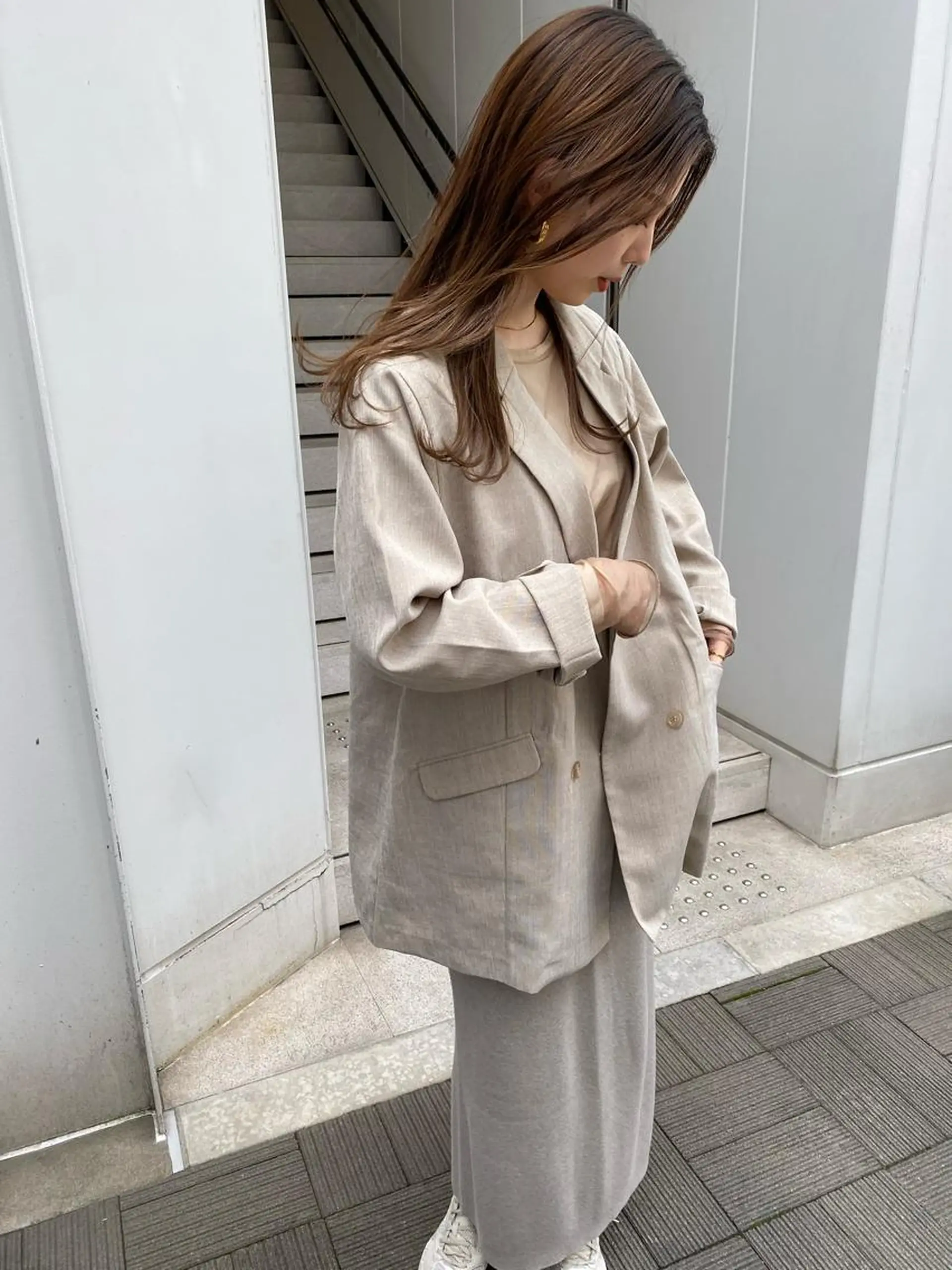 ロング ヘアカラー 福島 立也のヘアスタイル