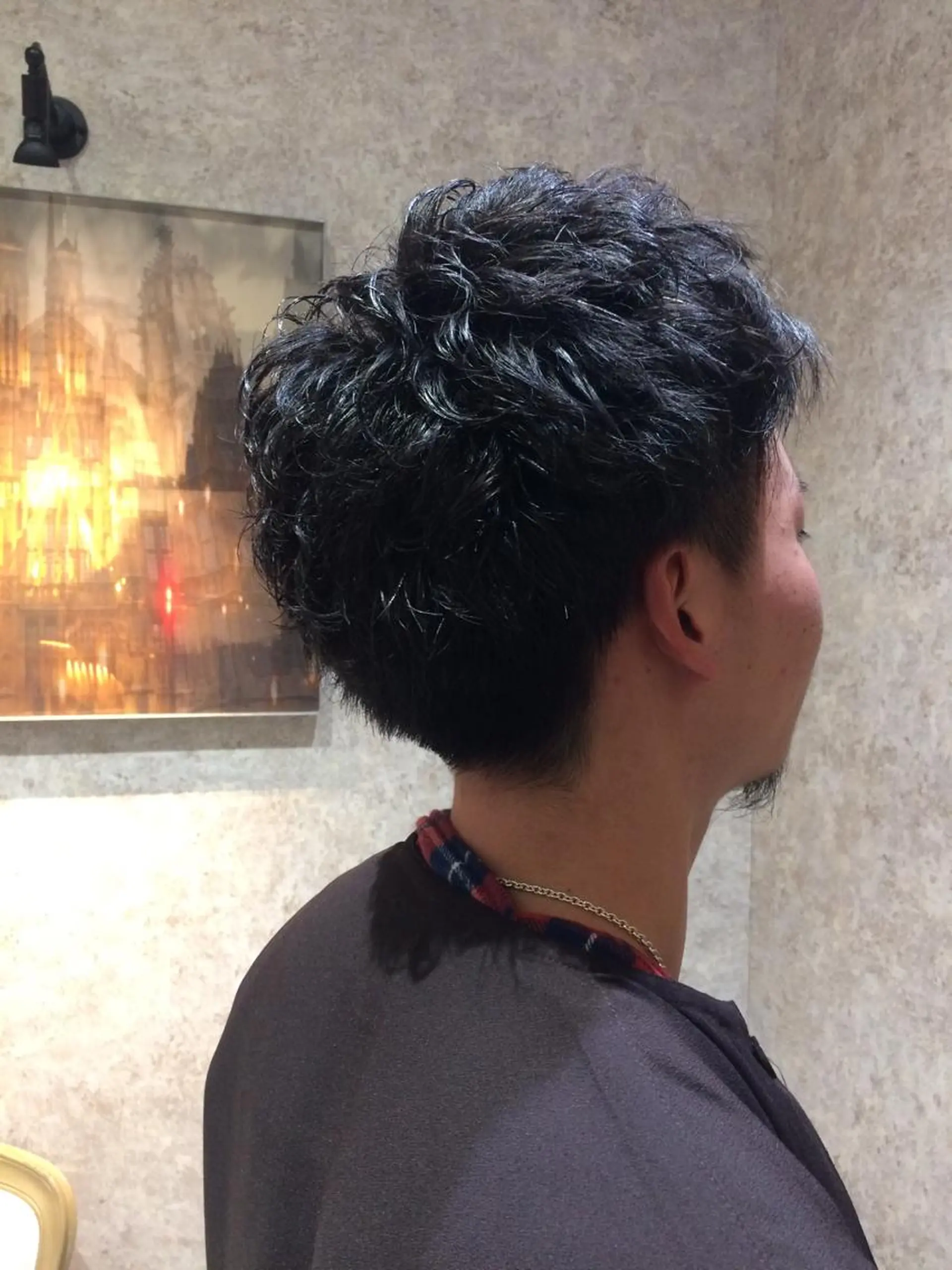 パーマ メンズ Kobayashi ハイライト/ショートのヘアスタイル