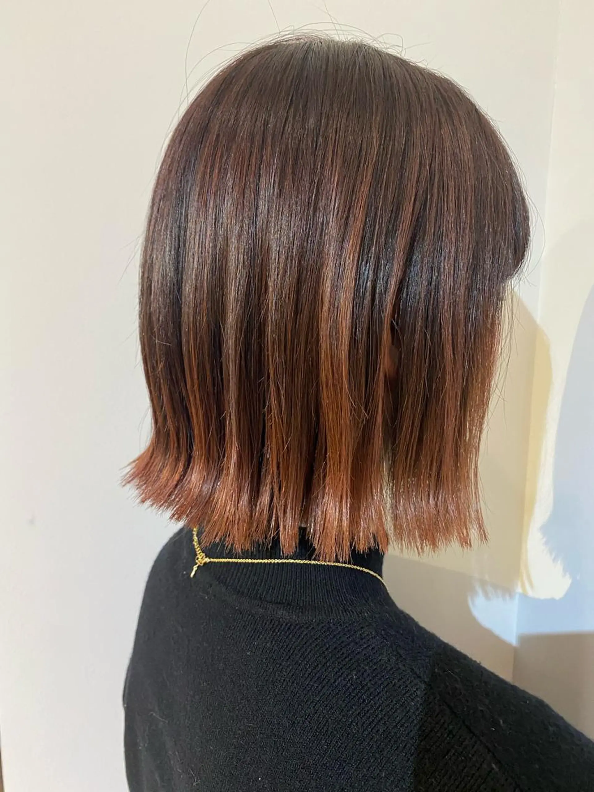 ショート カラー バレイヤージュ オレンジ レイヤーカット scene. haraのヘアスタイル