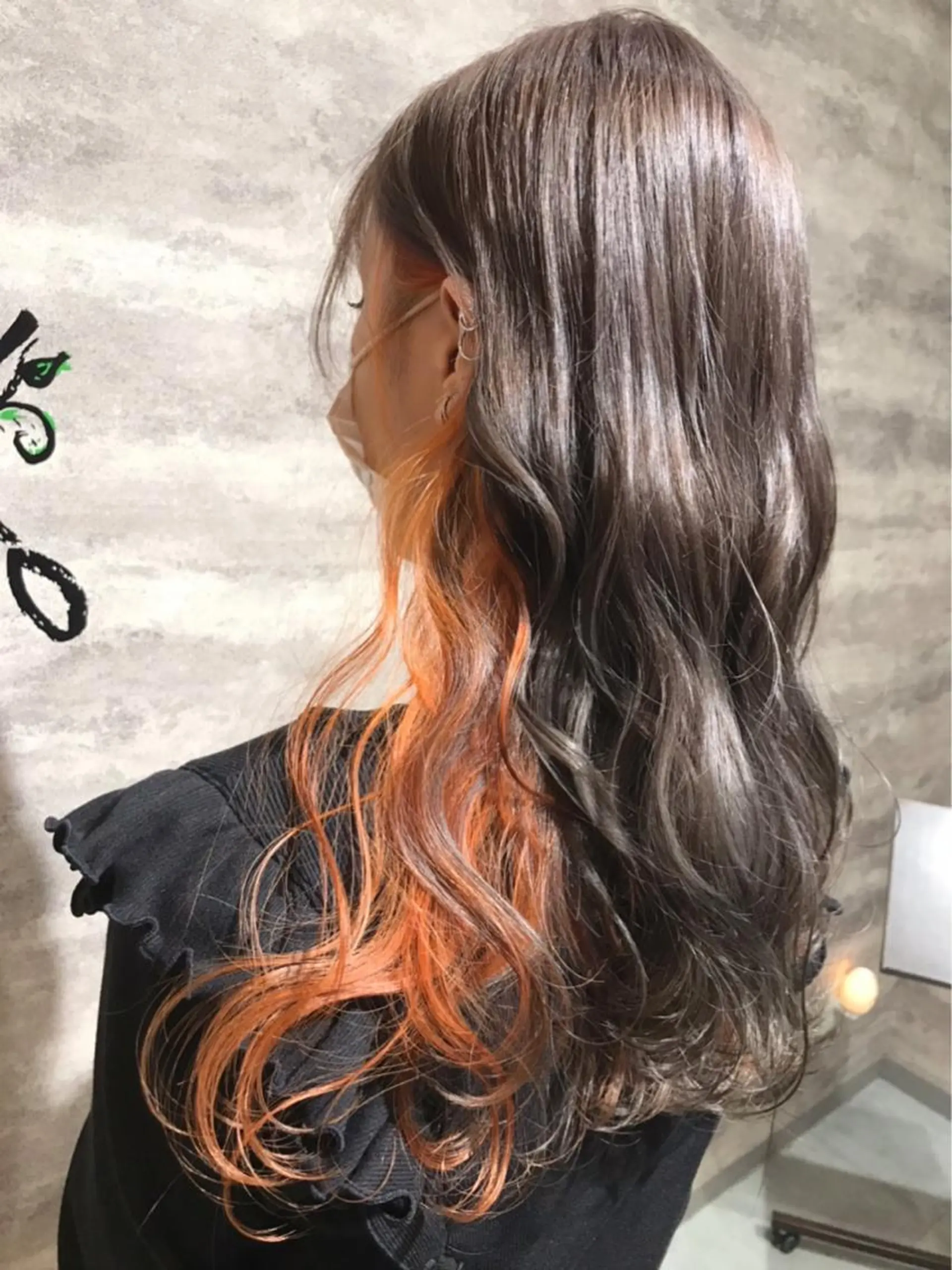 ロング カラー グレージュ オレンジ 🫟Blanco🫟 Color&Careのヘアスタイル