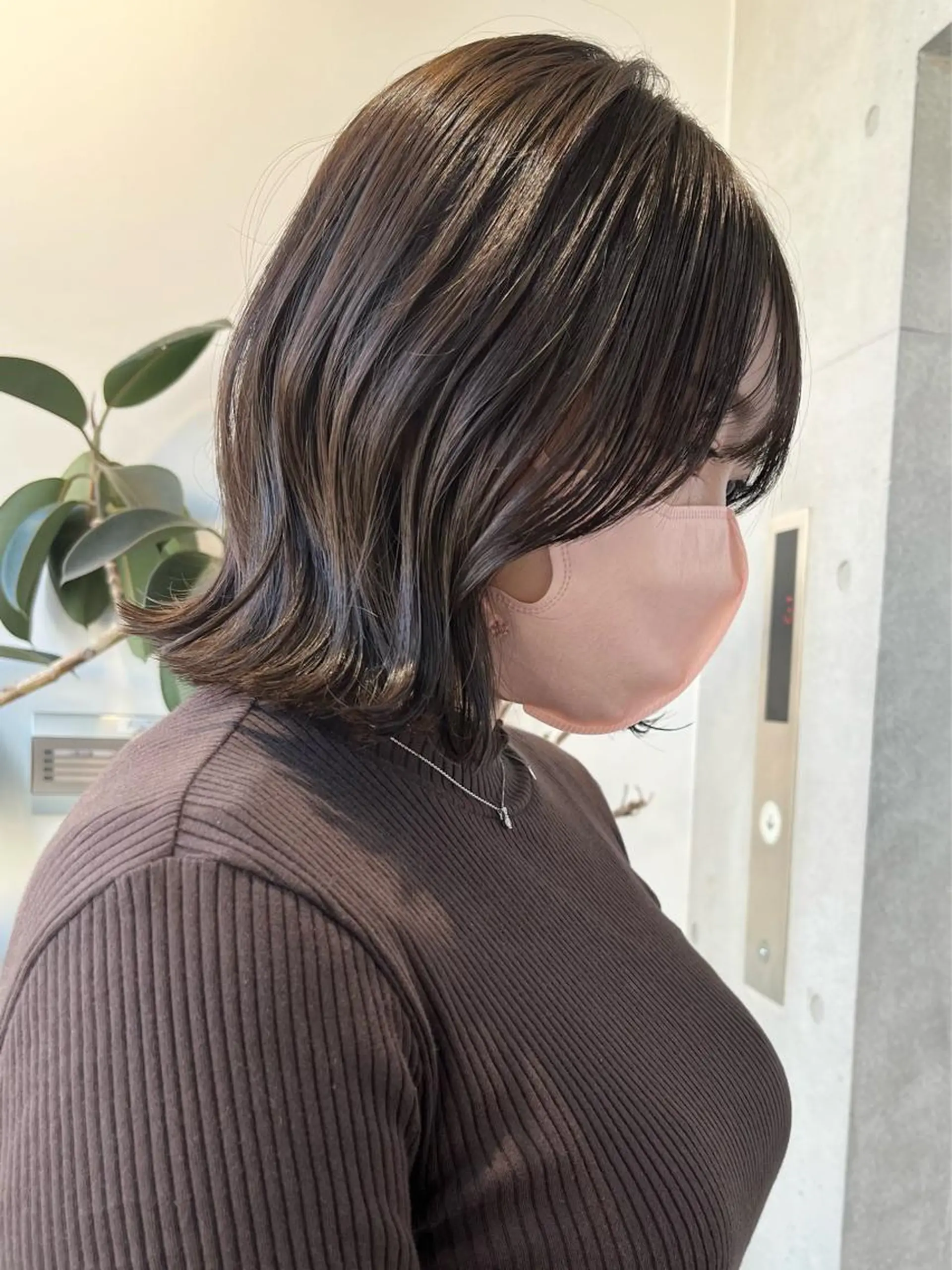 ミディアム カラー パーマ ヘアアレンジ カット ヘアカラー トリートメント 透明感/オリーブ/ グレージュ/YUKAのヘアスタイル