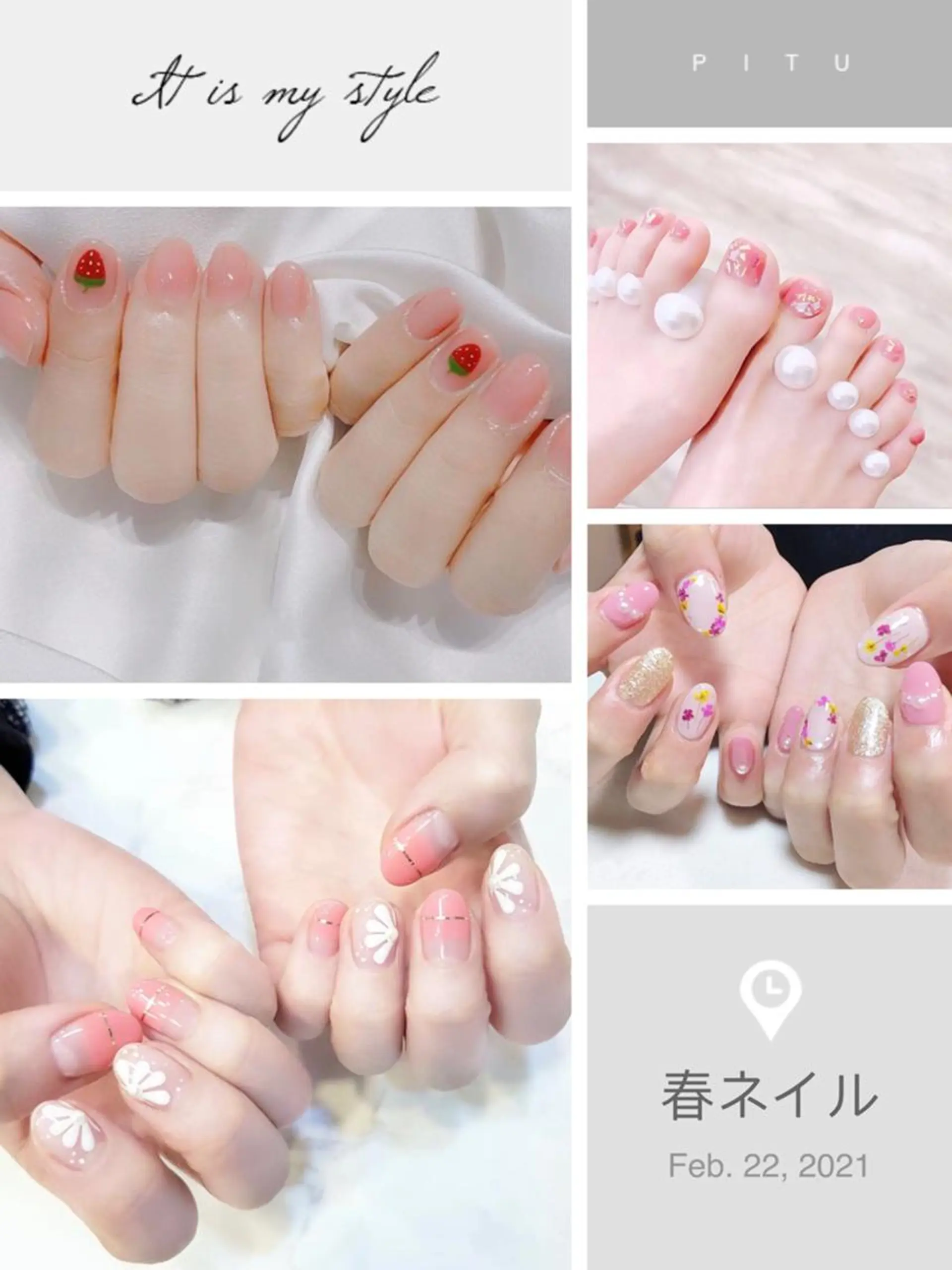 ネイル 春ネイル Cute beauty2のマツエク・マツパデザイン