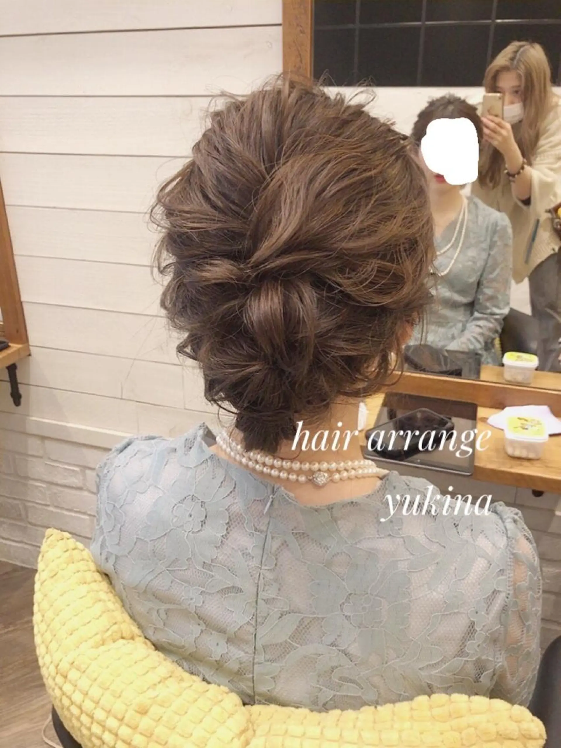 ミディアム お団子ヘア ボブ ヘアセット ✨透明感ケアカラー✨ 長野ゆきなのヘアスタイル