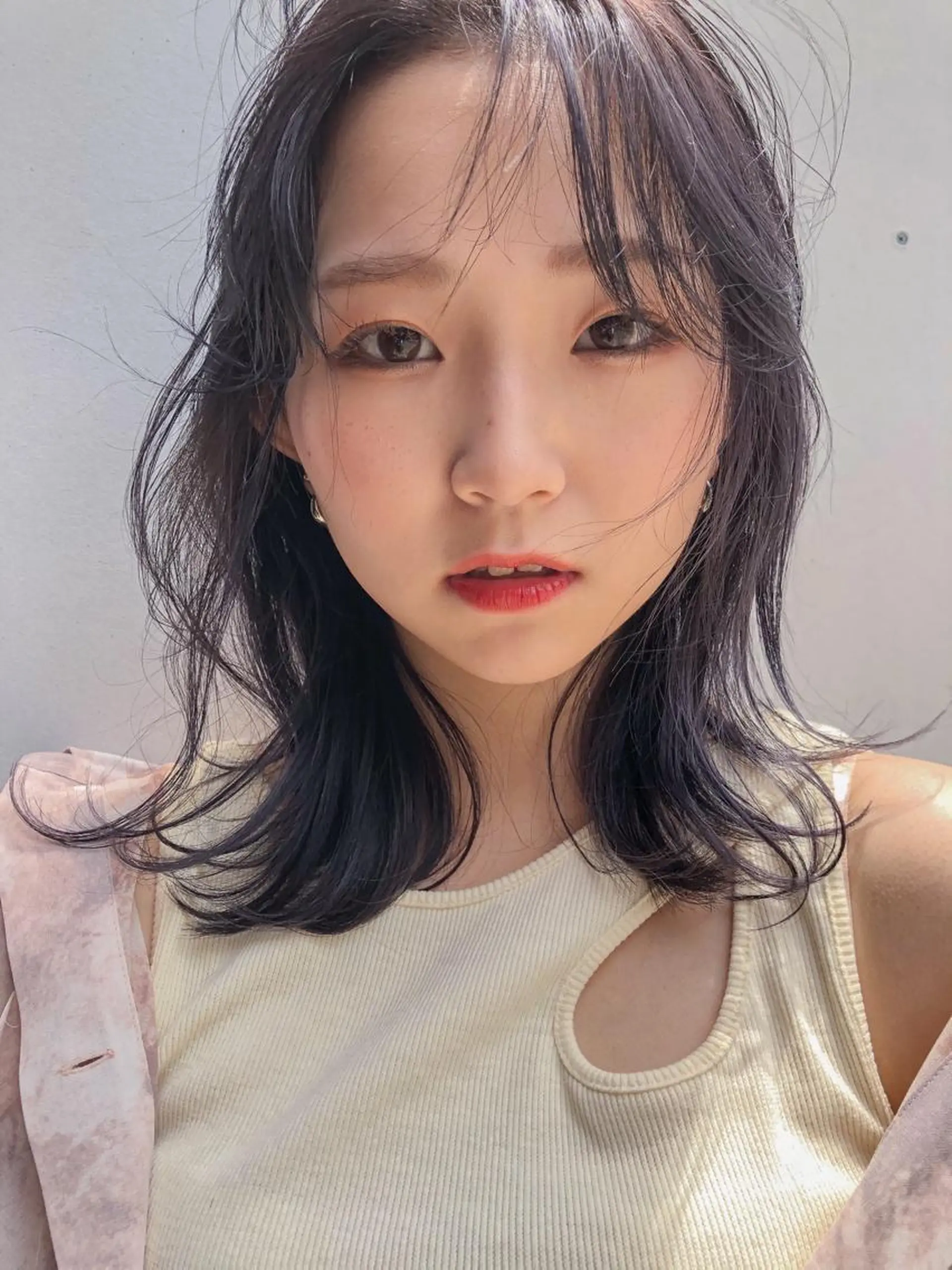 ミディアム カット ヘアカラー トリートメント nessヤマサキ リュウタのヘアスタイル