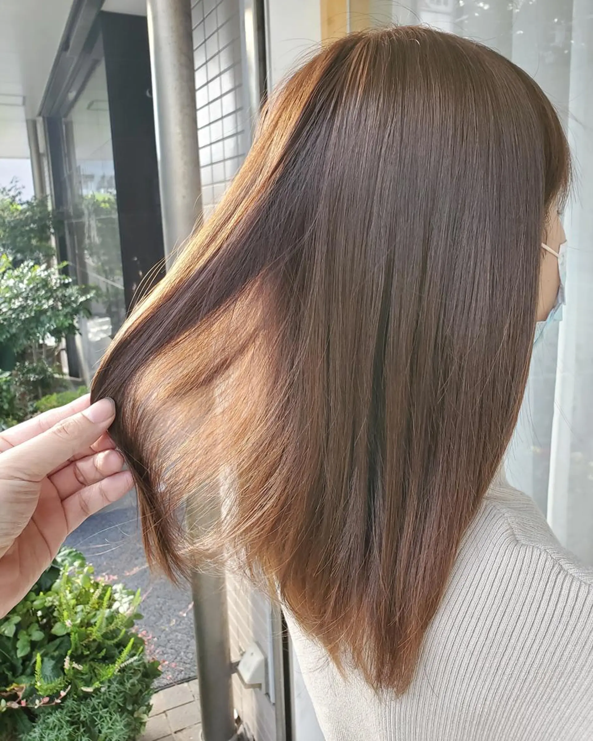 ミディアム カラー ベージュカラー belta 姫路山吹 カラーモデル募集のヘアスタイル