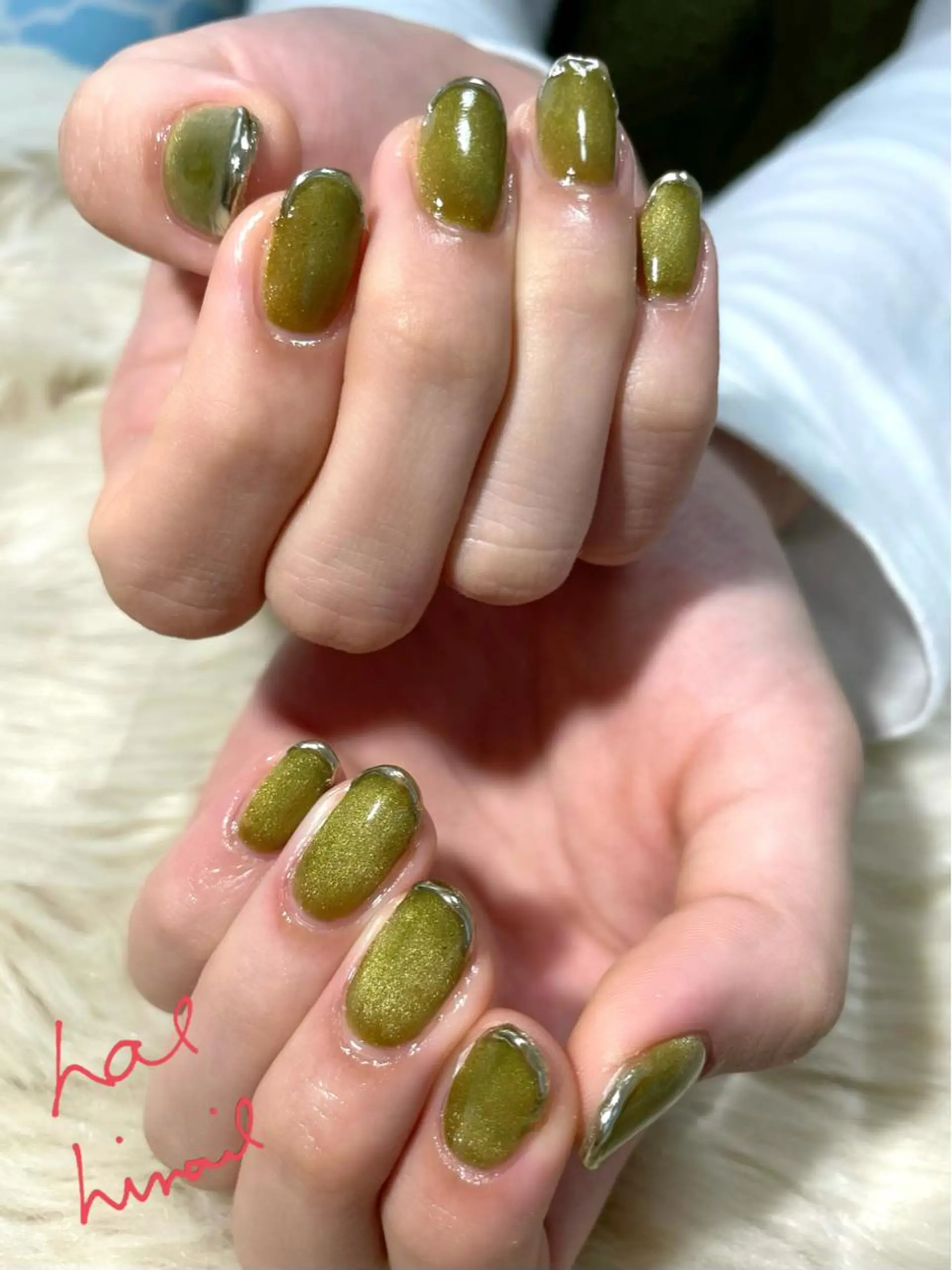 ネイル フレンチネイル マグネットネイル ミラーネイル はるひな ねいるのネイルデザイン