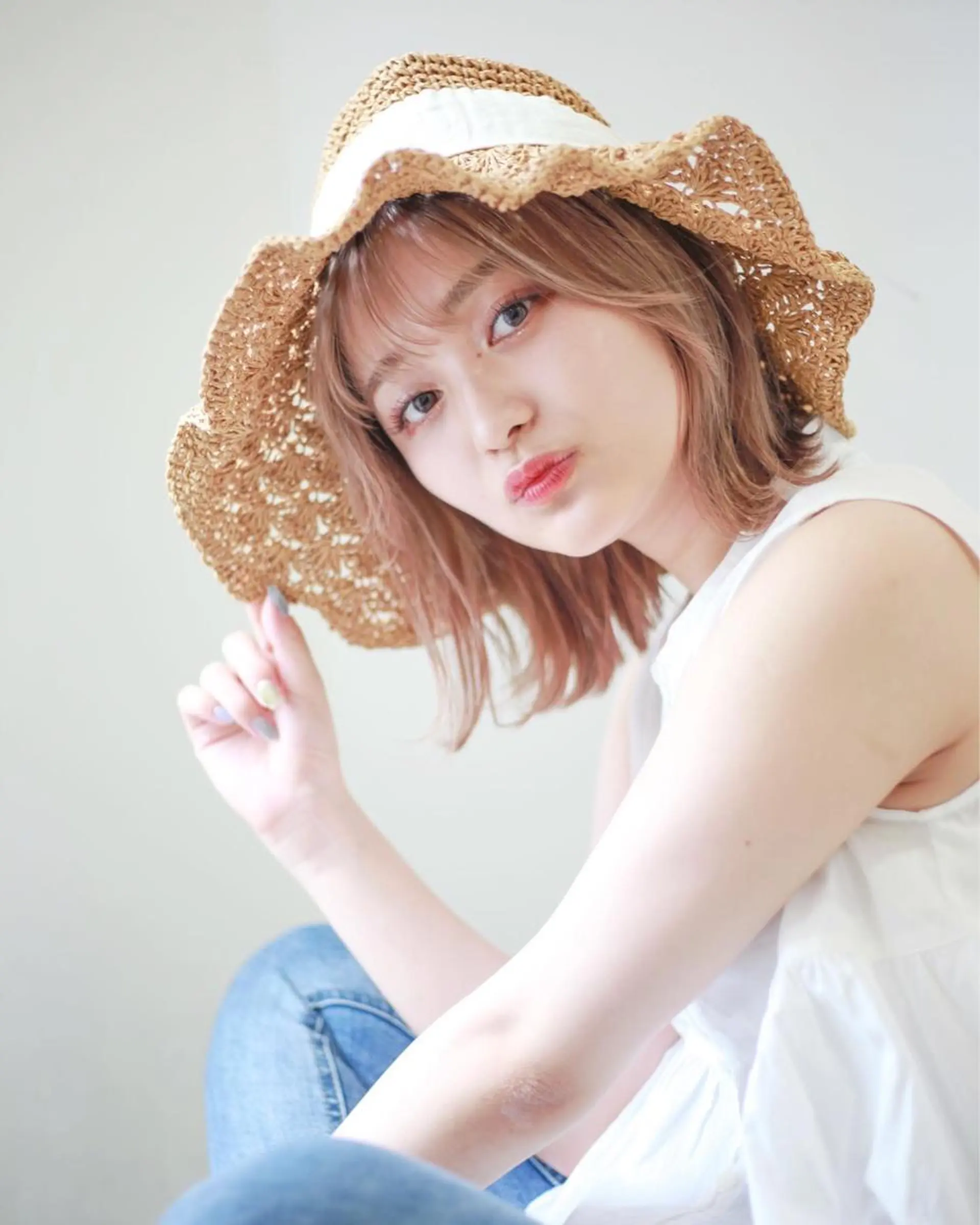 ミディアム カラー 店長/mao/ 前髪/顔周りカットのヘアスタイル