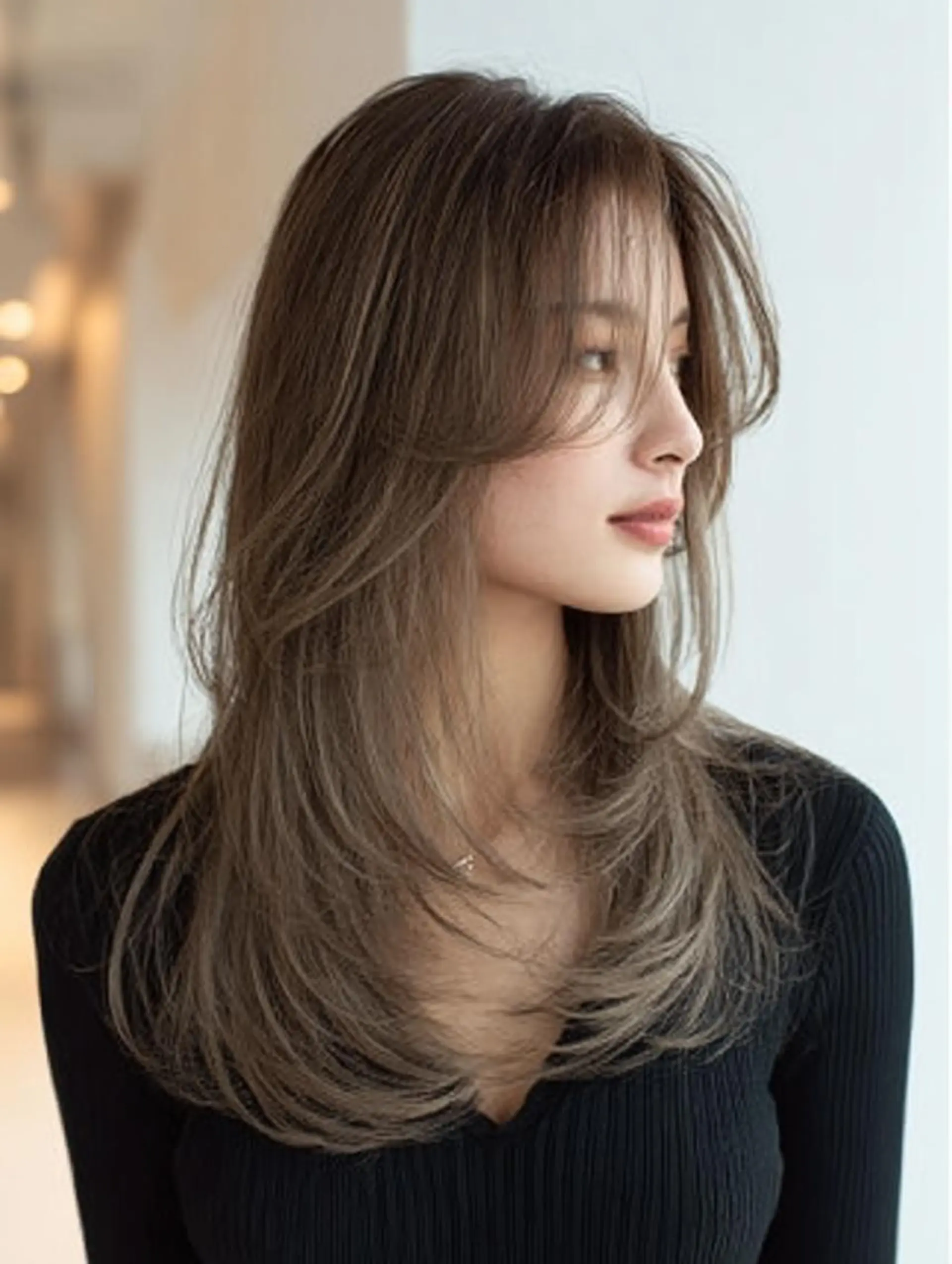 セミロング ハッシュカット 髪質改善 レイヤーカット 縮毛矯正 トリートメント カット ヘアカラー トリートメント 生艶髪＆レイヤー🔔 渋谷お薦めNo.1✨のヘアスタイル