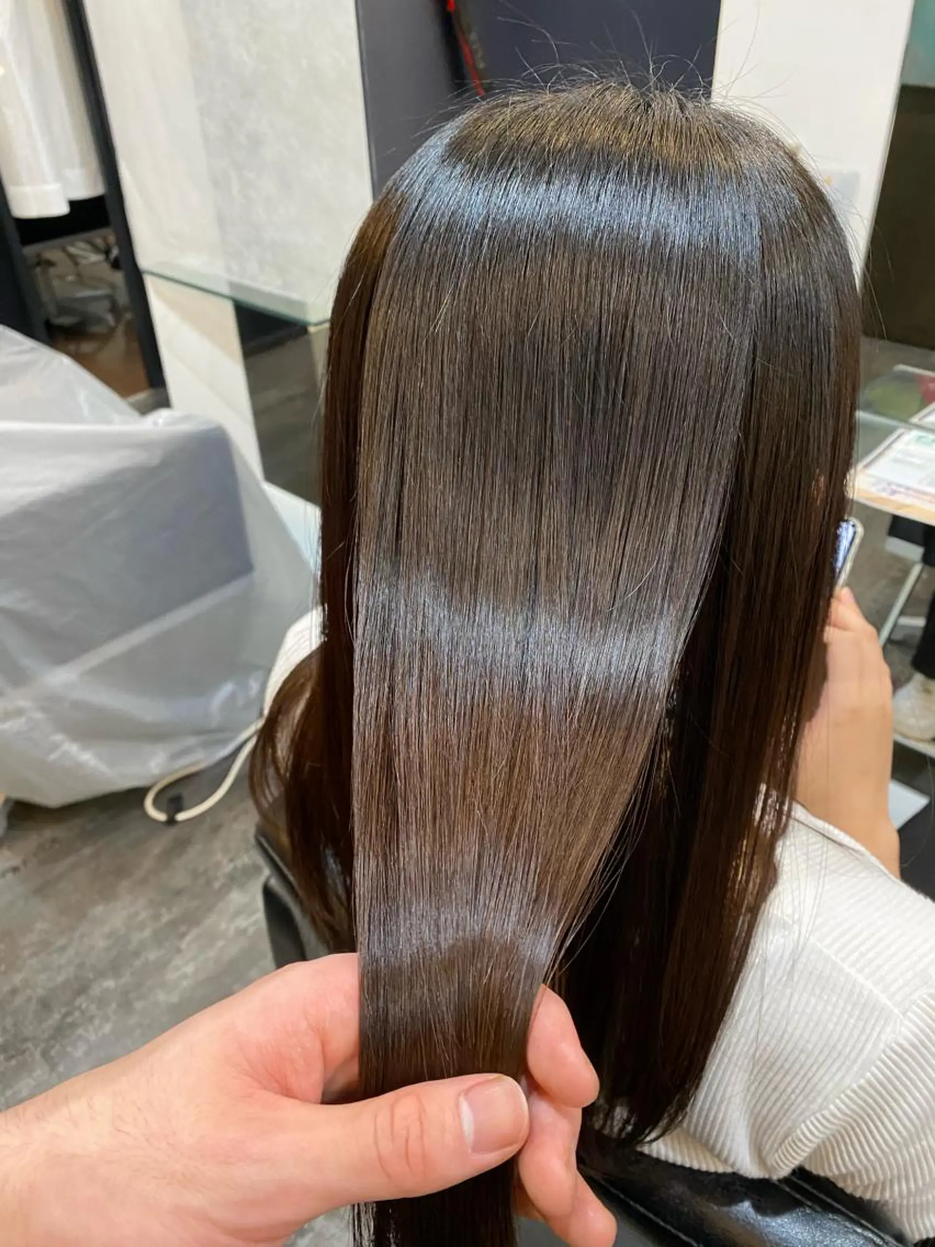 ロング ボブ ハイライト 髪質改善 山下 祐輝のヘアスタイル