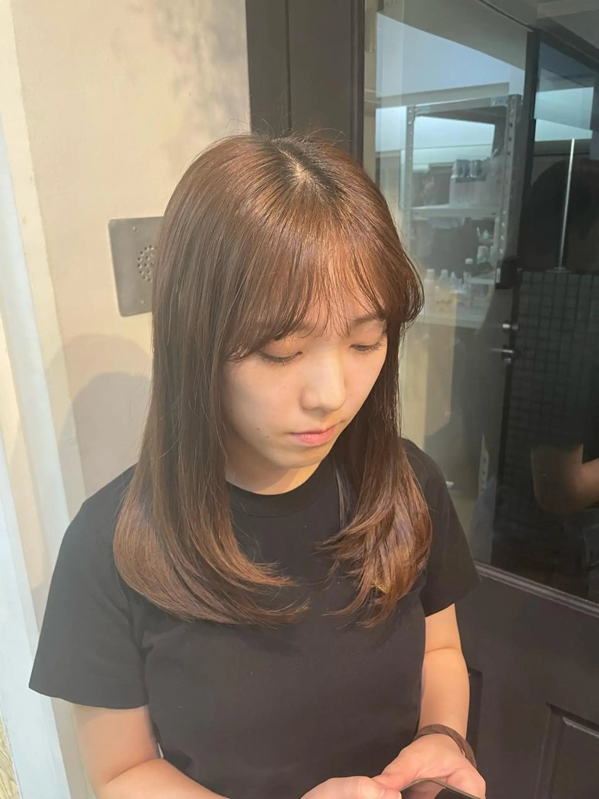 セミロング レイヤーカット ローレイヤー yu-kaハッシュ カット/韓国レイヤーのヘアスタイル