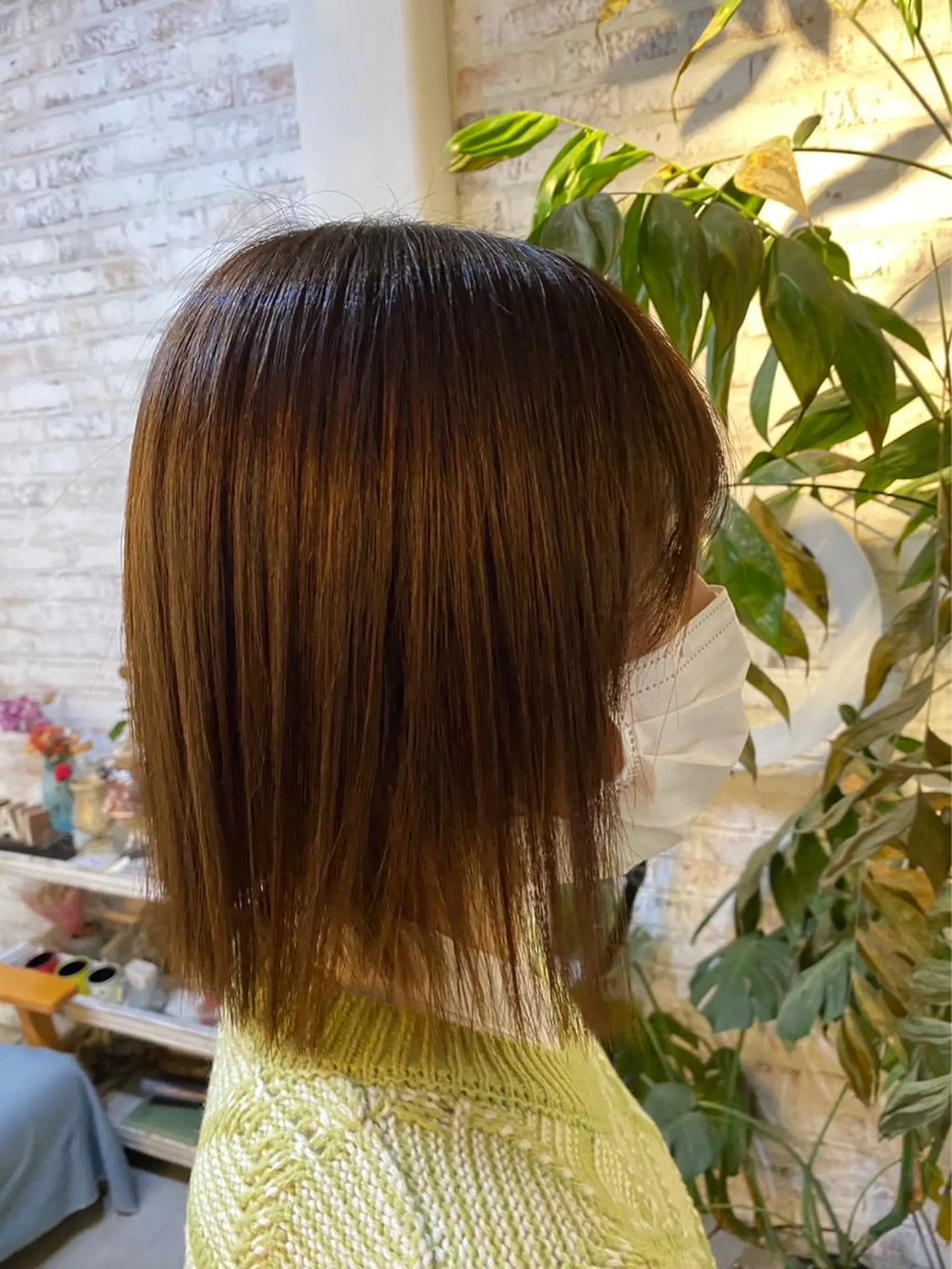 ミディアム パーマ カット 縮毛矯正 長濱 俊のヘアスタイル