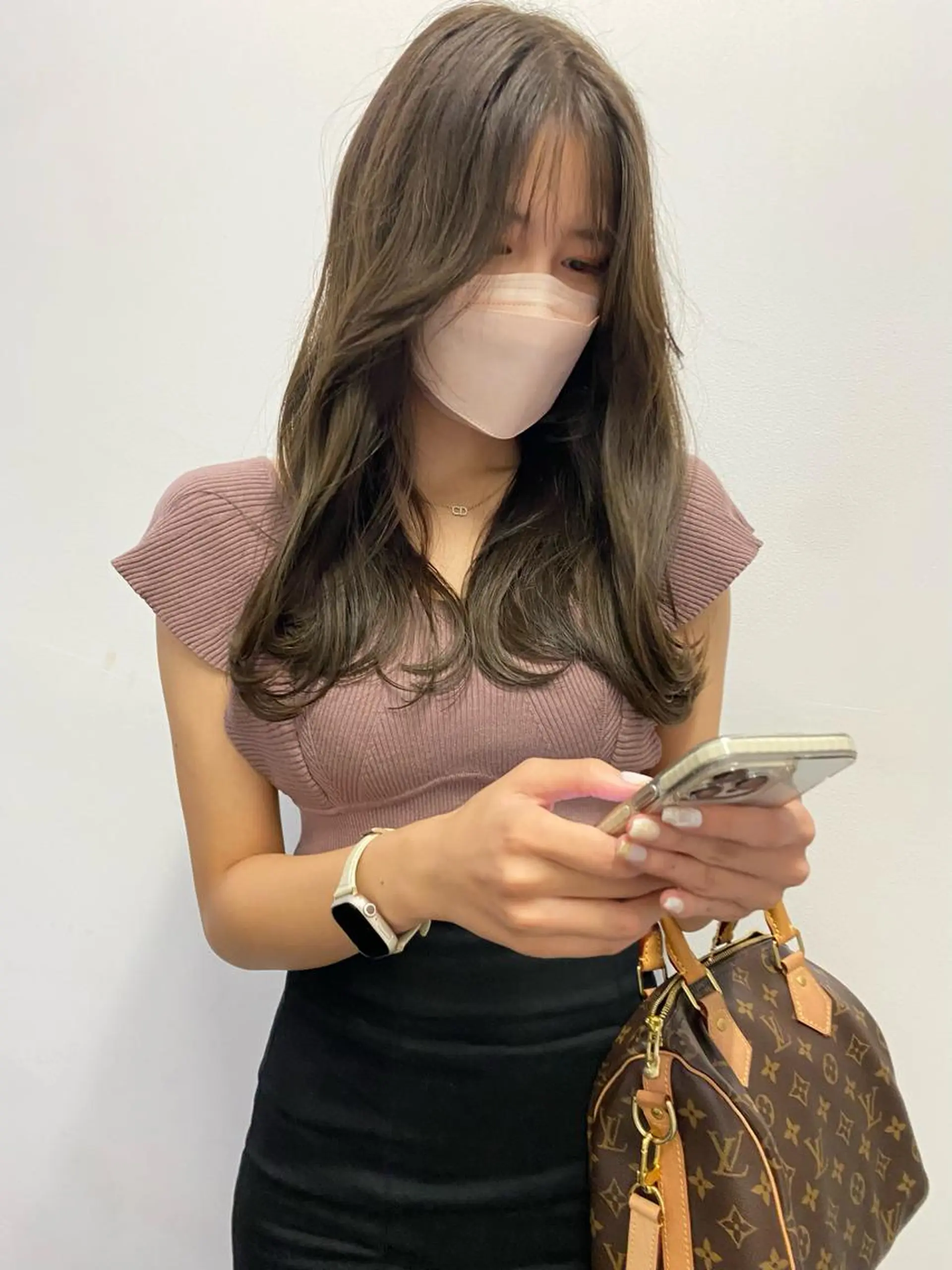 ロング カラー ヘアアレンジ ベージュカラー オリーブベージュ オリーブカラー レイヤー🌟艶カラー 🕊まやのヘアスタイル