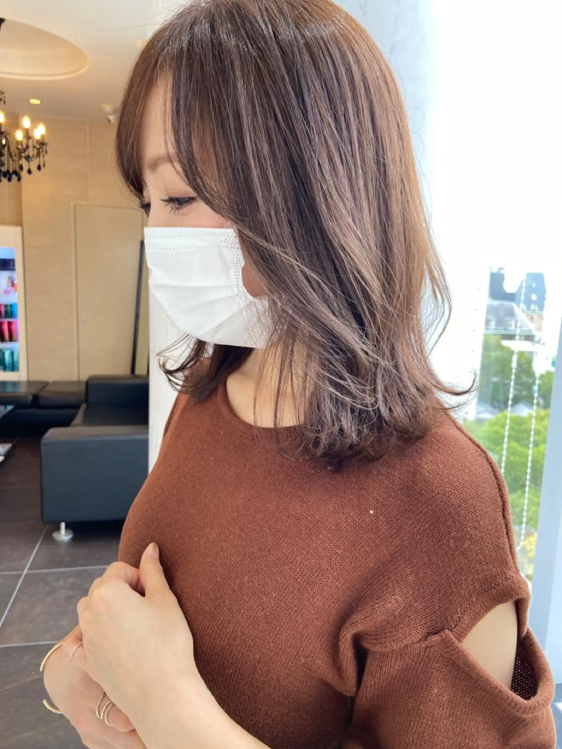 ミディアム カラー パーマ ヘアアレンジ 透明感カラー カット ヘアカラー トリートメント ヘッドスパ 小田 莉加子のヘアスタイル