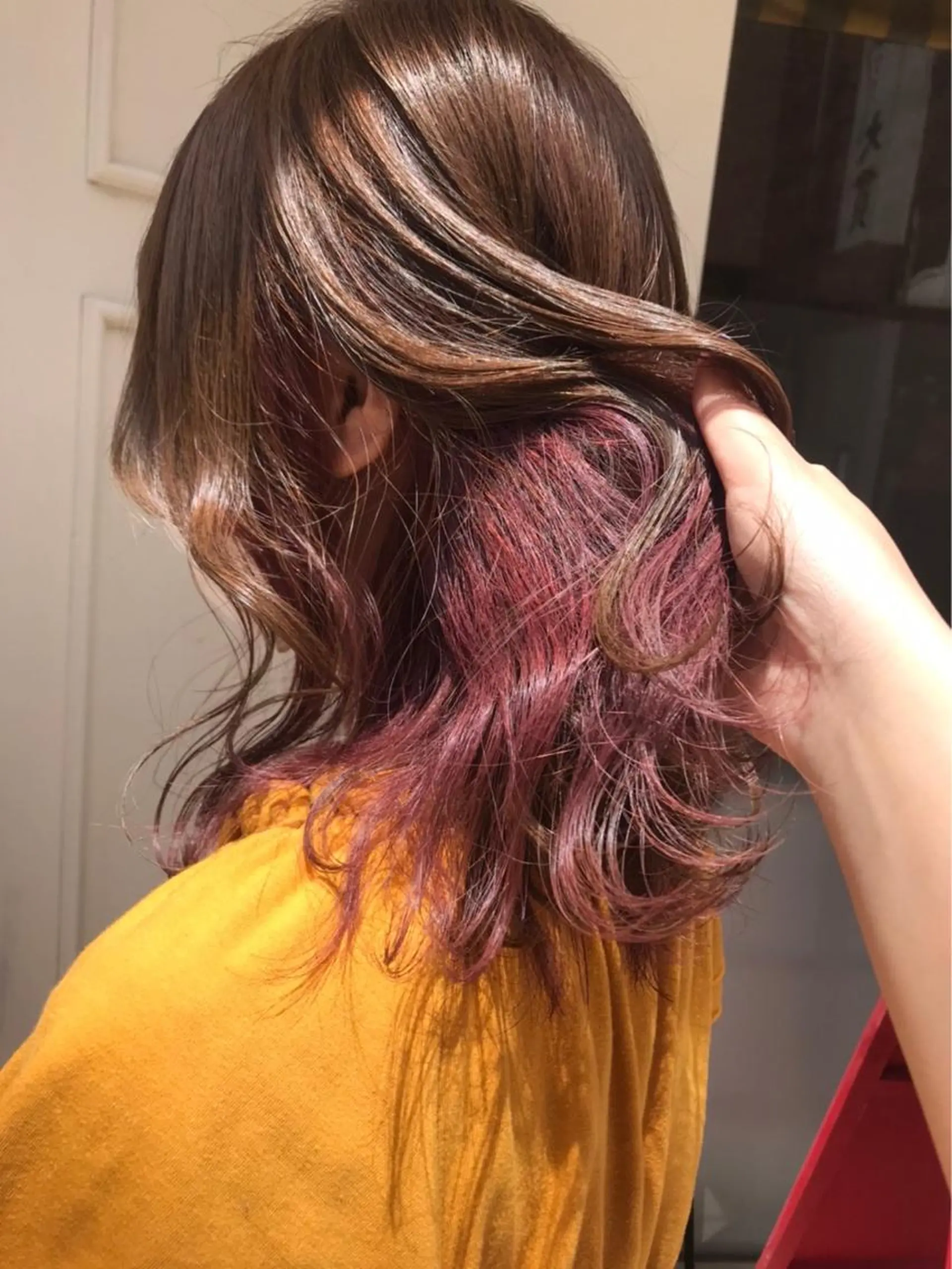 セミロング カラー ベージュカラー カシス レッドカラー 🫟Blanco🫟 Color&Careのヘアスタイル