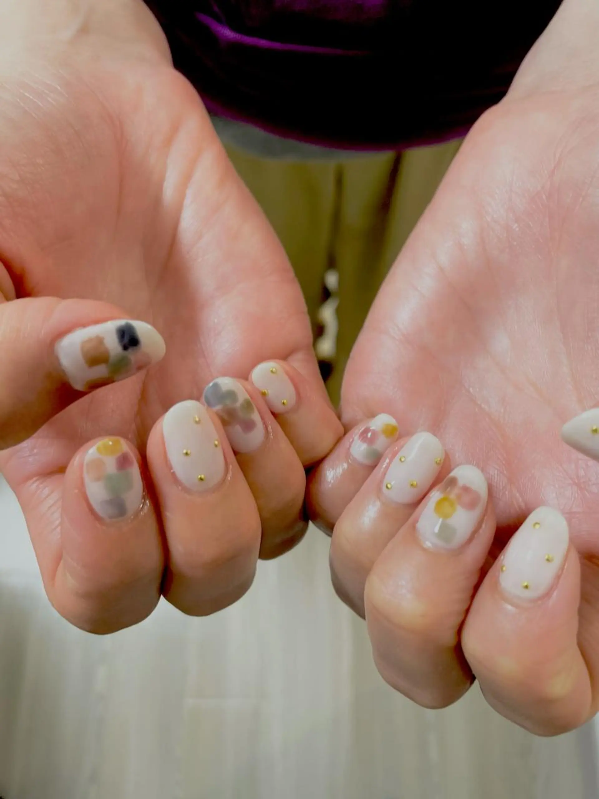 ネイル ジェルネイル ゴールド 韓国ネイル ニュアンスネイル ブライダルネイル 甲府市徳行 🧸prunelleのネイルデザイン