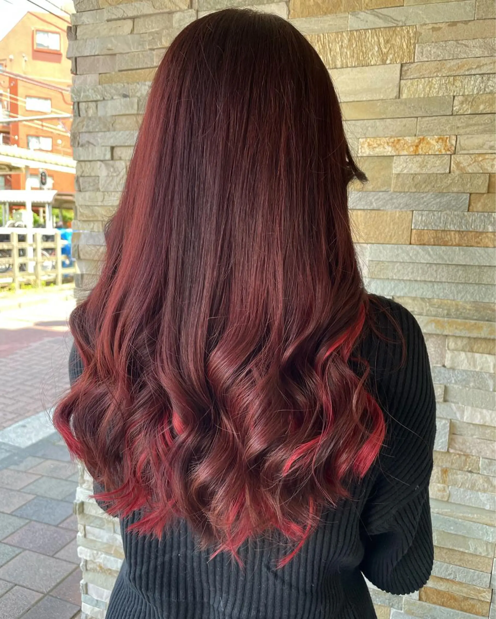 カラー ブリーチ インナーカラー ブリーチなしカラー ピンクカラー 藤岡 紗良のマツエク・マツパデザイン