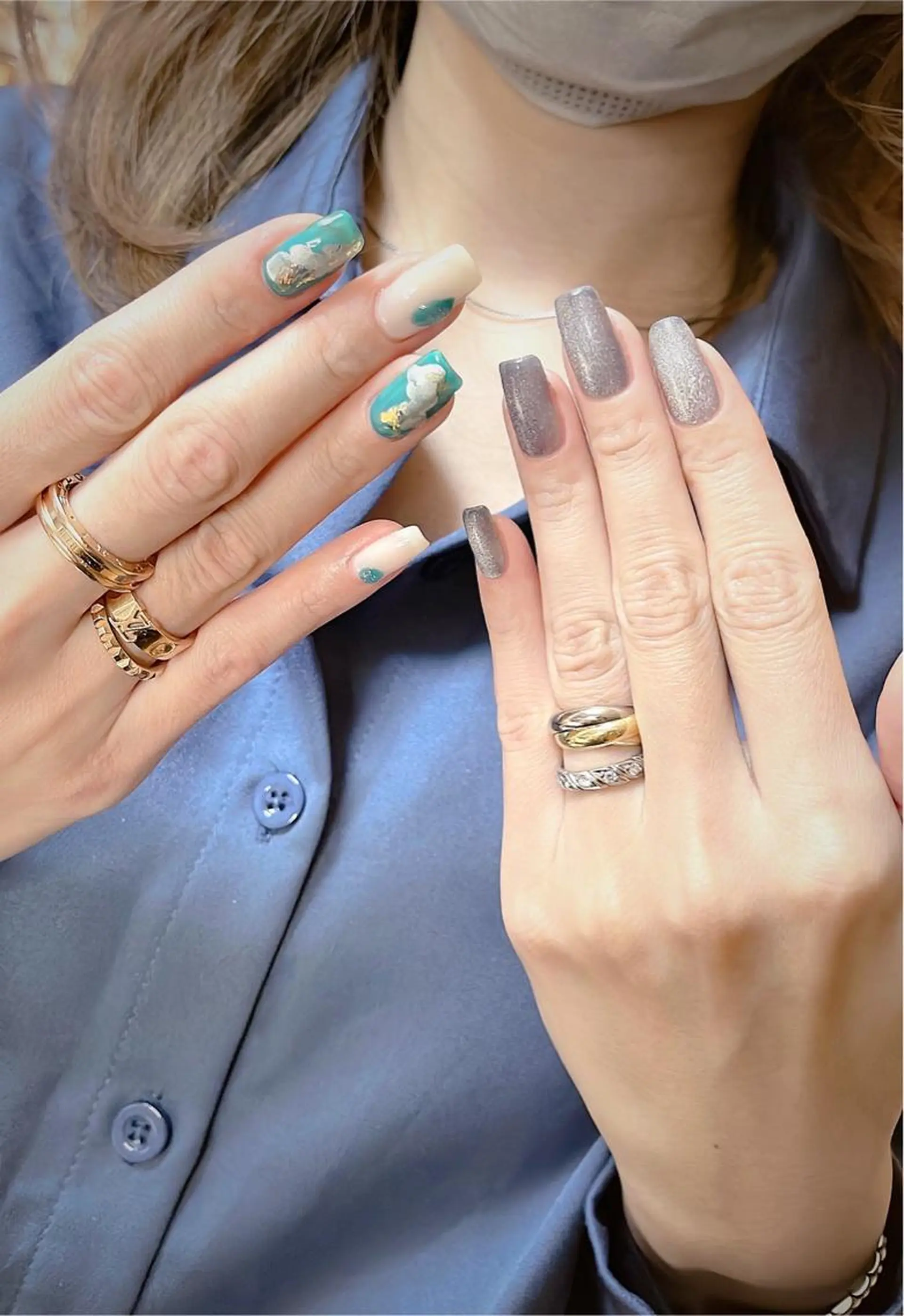 ミディアム めぐみのネイルサロン スタッフ練習のネイルデザイン