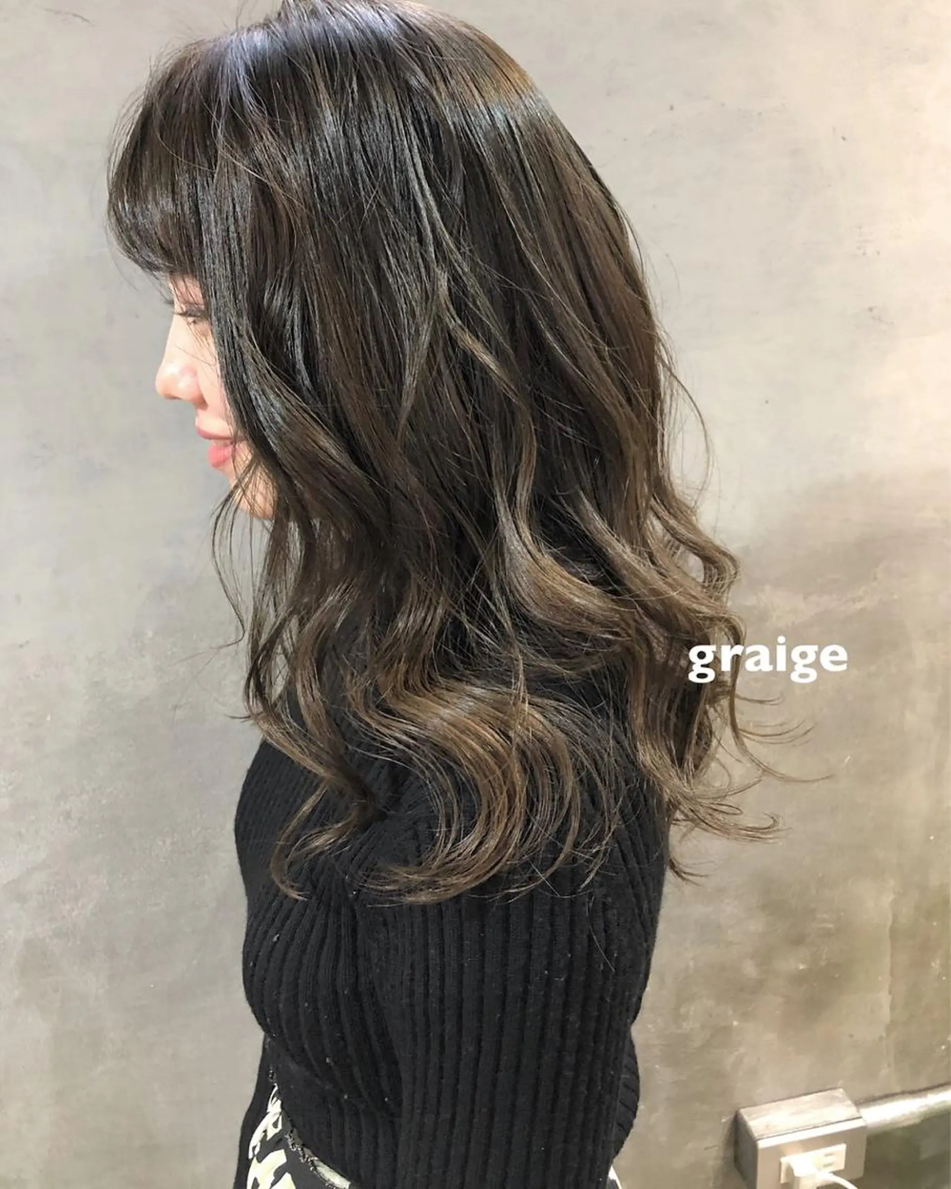 セミロング カラー カット ヘアカラー トリートメント ツキノキ ミナのヘアスタイル