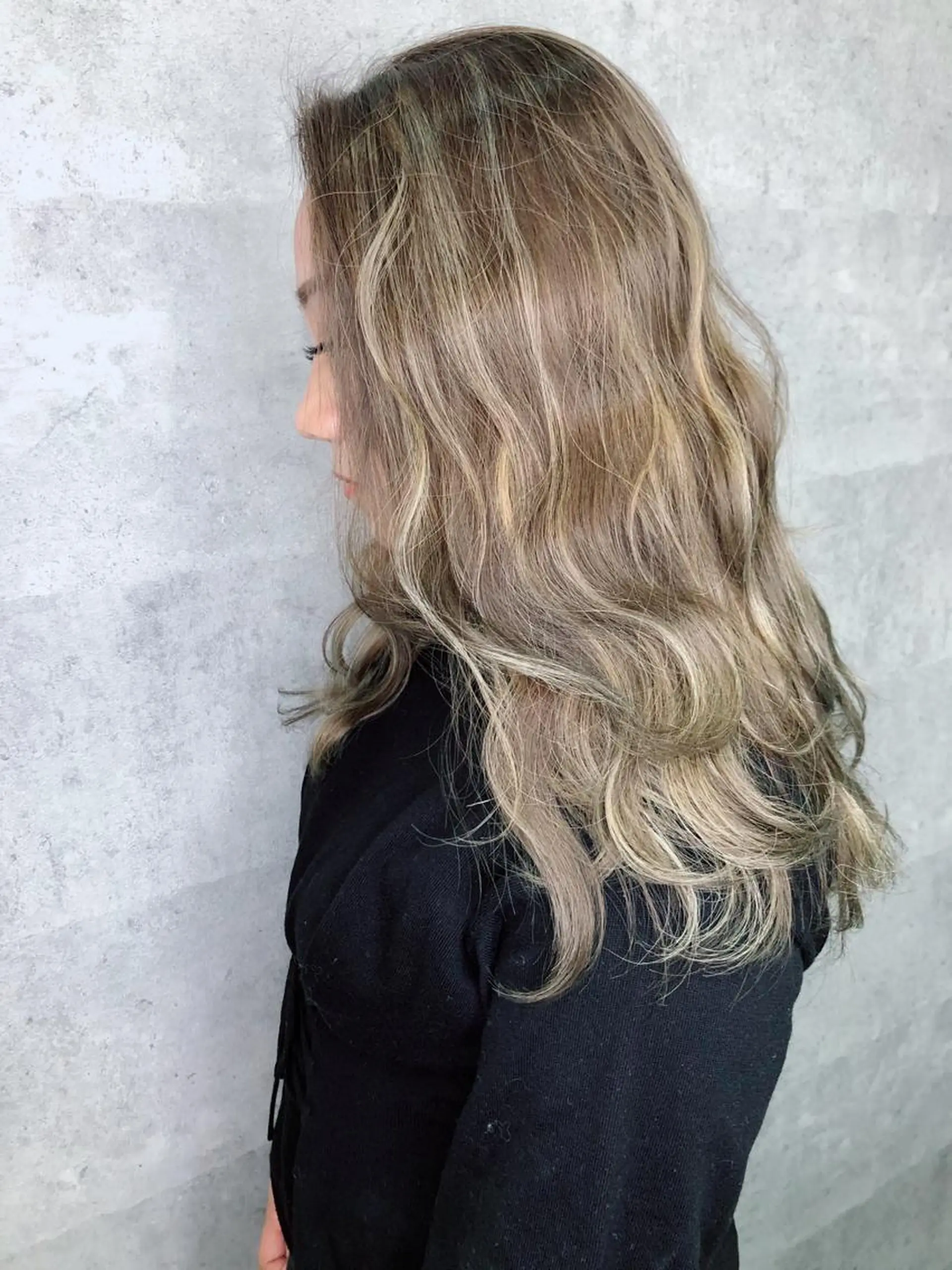 セミロング カラー 髪質改善 中川　翔のヘアスタイル