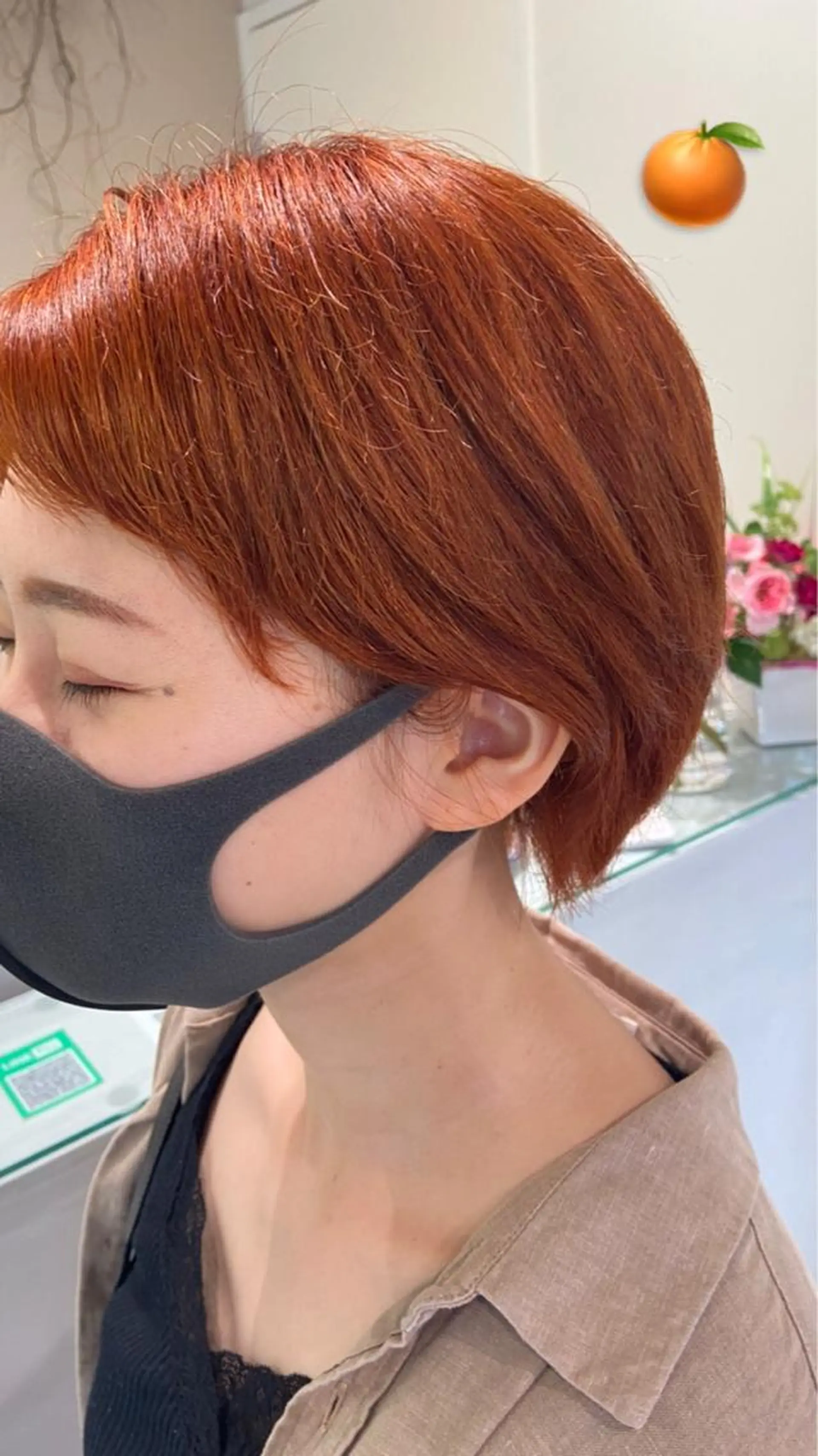 ショート カラー オレンジ ボブ/インナーカラー /眉毛/Miyuのヘアスタイル