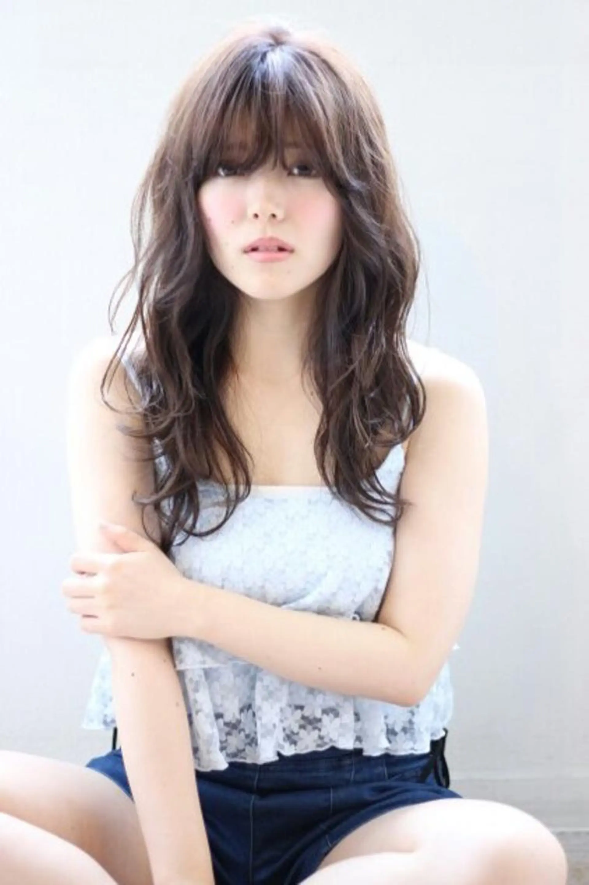 ロング カラー パーマ 鎌倉 彩のヘアスタイル