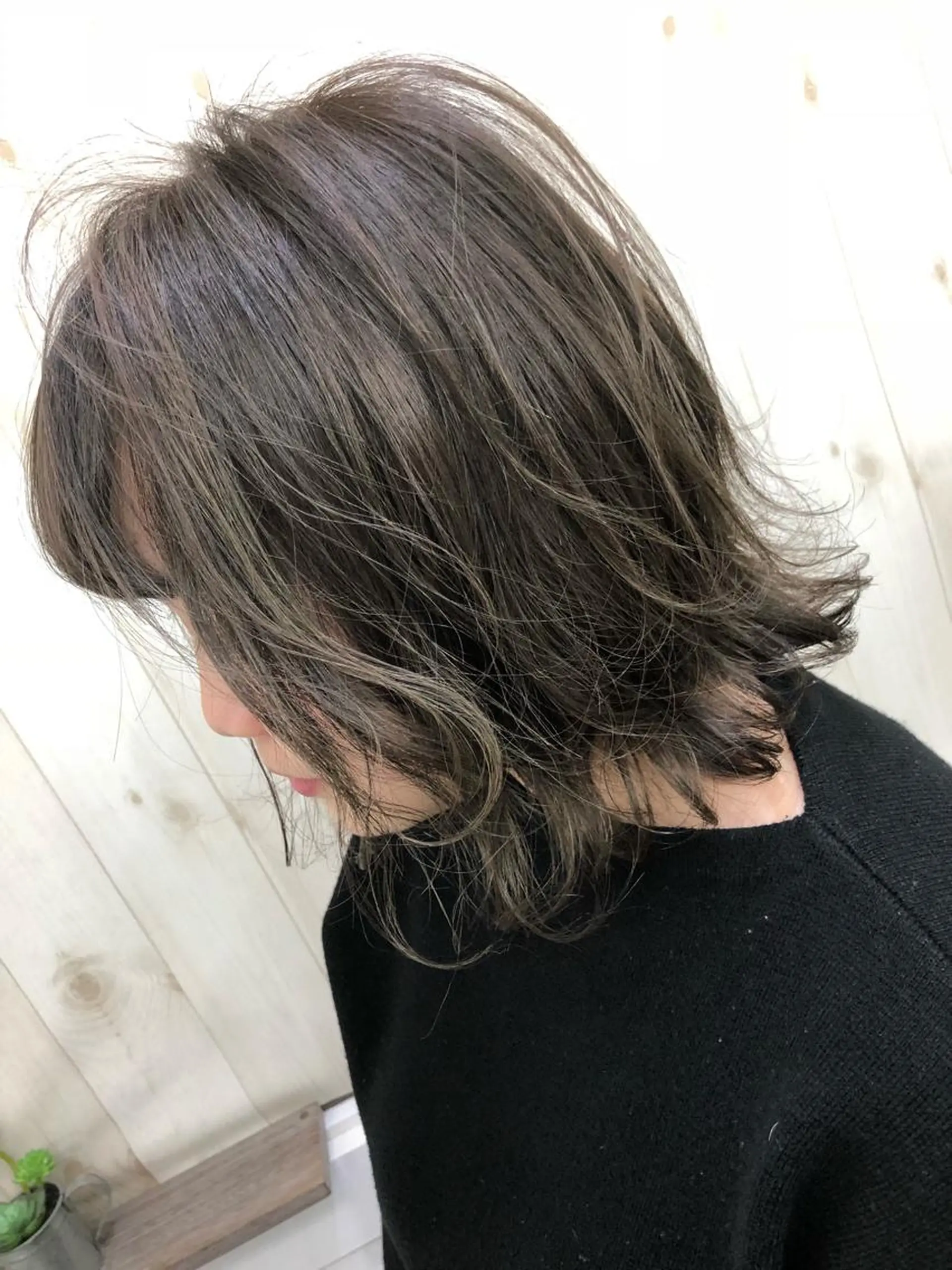 ミディアム カラー アッシュ ベージュカラー ブラウンカラー ハイライトカラー ハイライト ヘアカラー PSY(サイ)池袋 金田尚久🎨のヘアスタイル