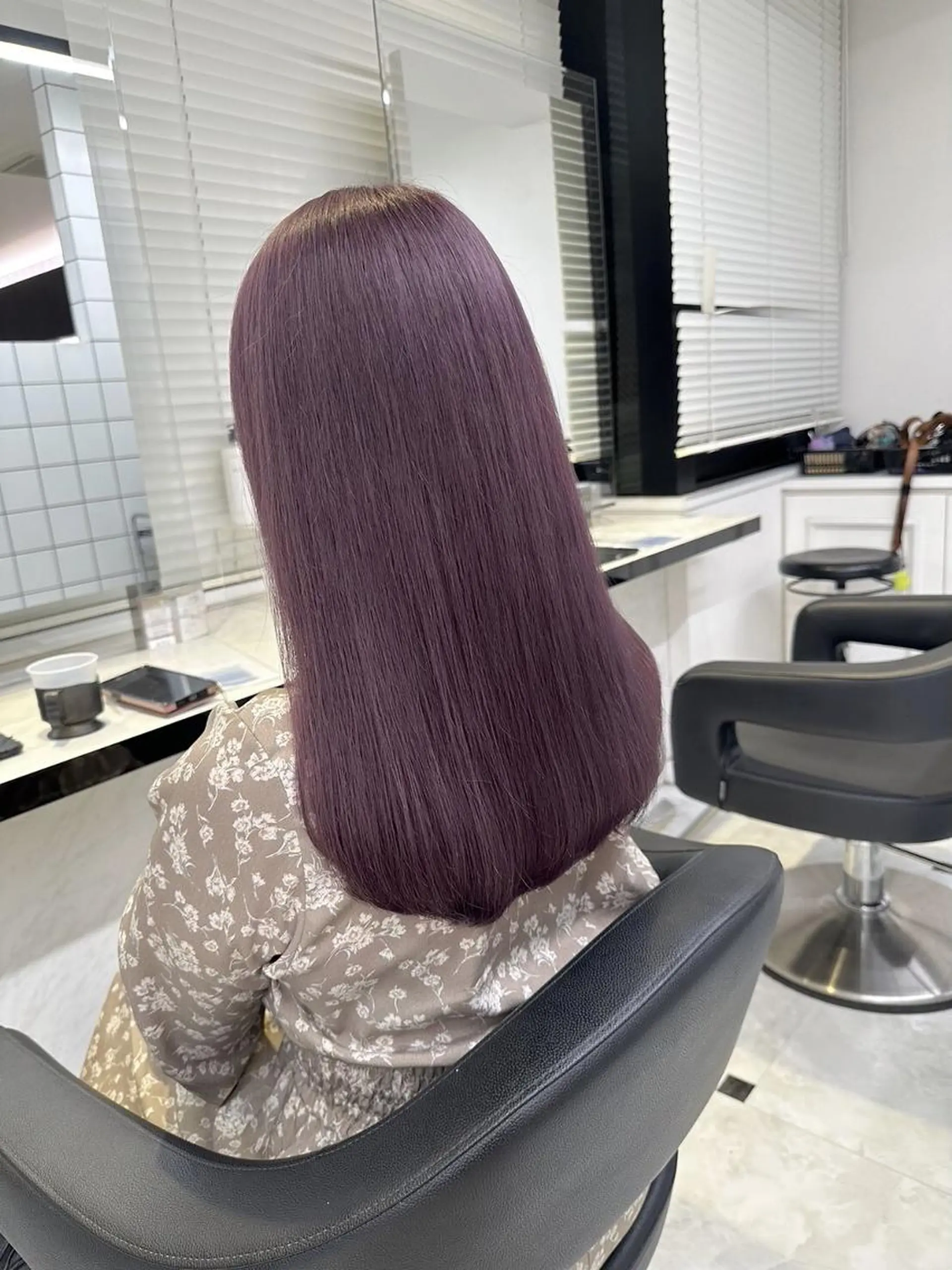 セミロング ヘアカラー トリートメント 🎀愛されピンク ラベンダー💜ゆいのヘアスタイル