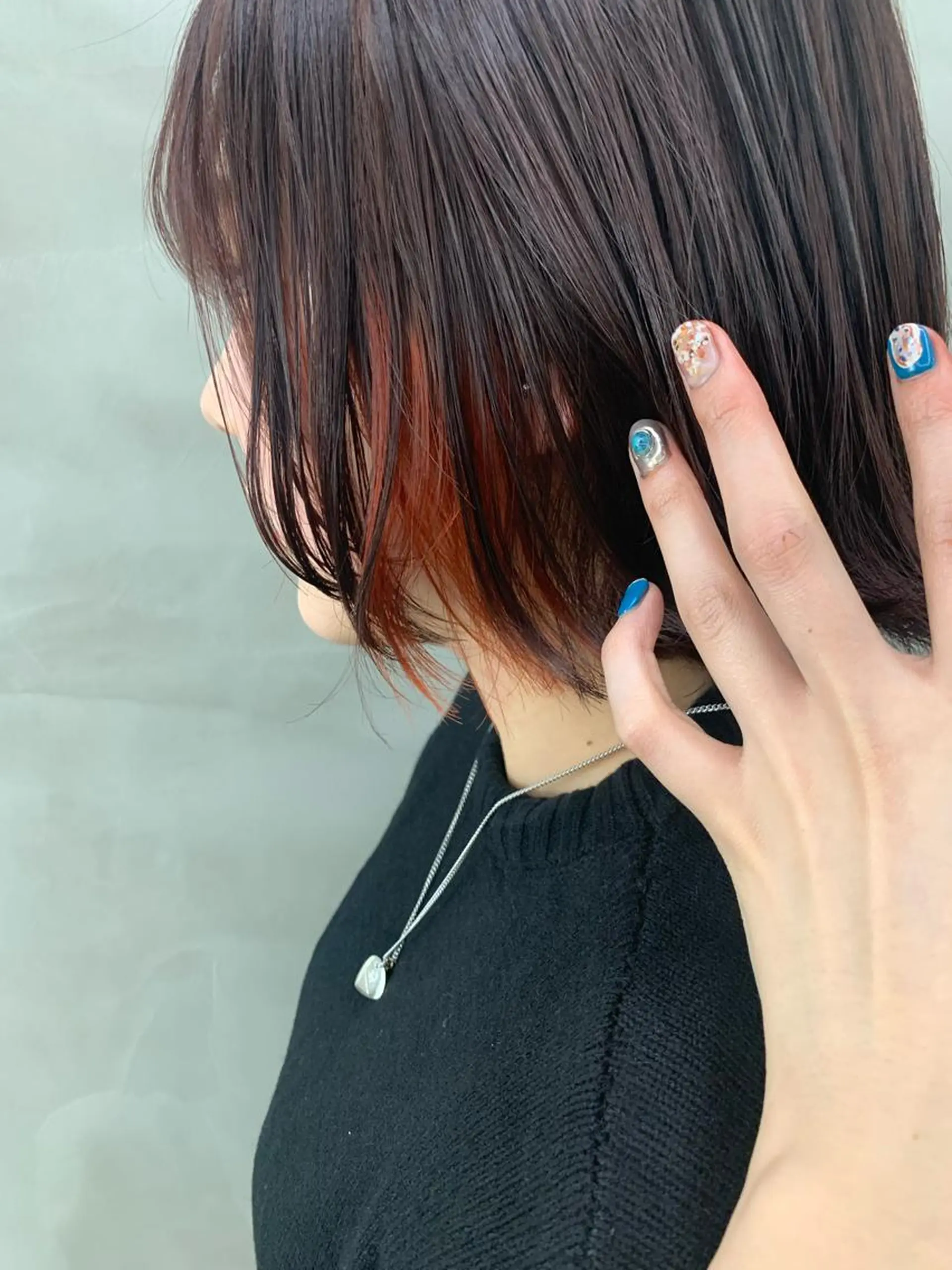 ミディアム カラー オレンジ 🐝 hachi🐝のヘアスタイル