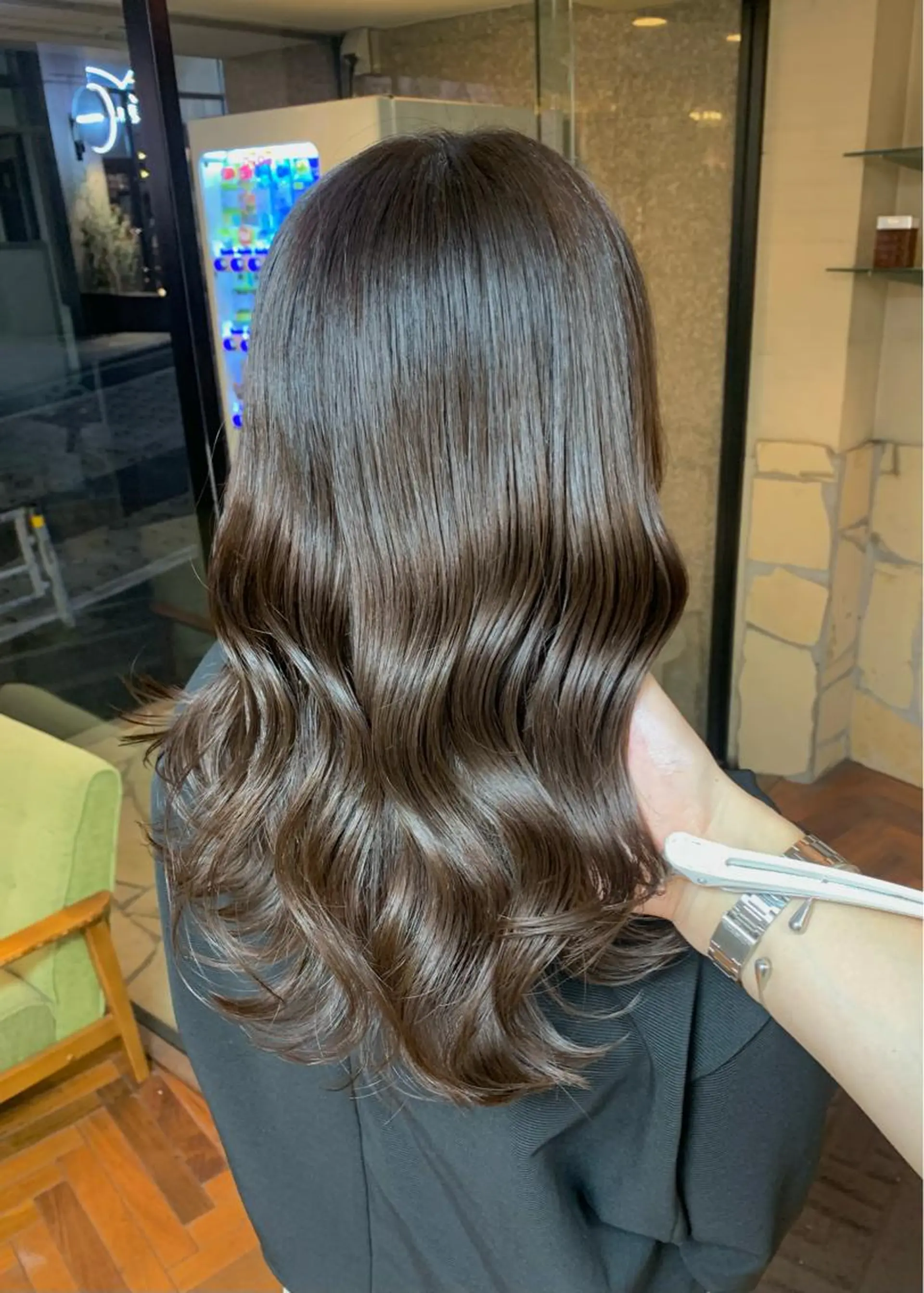 ミディアム カラー ベージュカラー ブリーチ ブリーチなしカラー 矢野 晃平のヘアスタイル