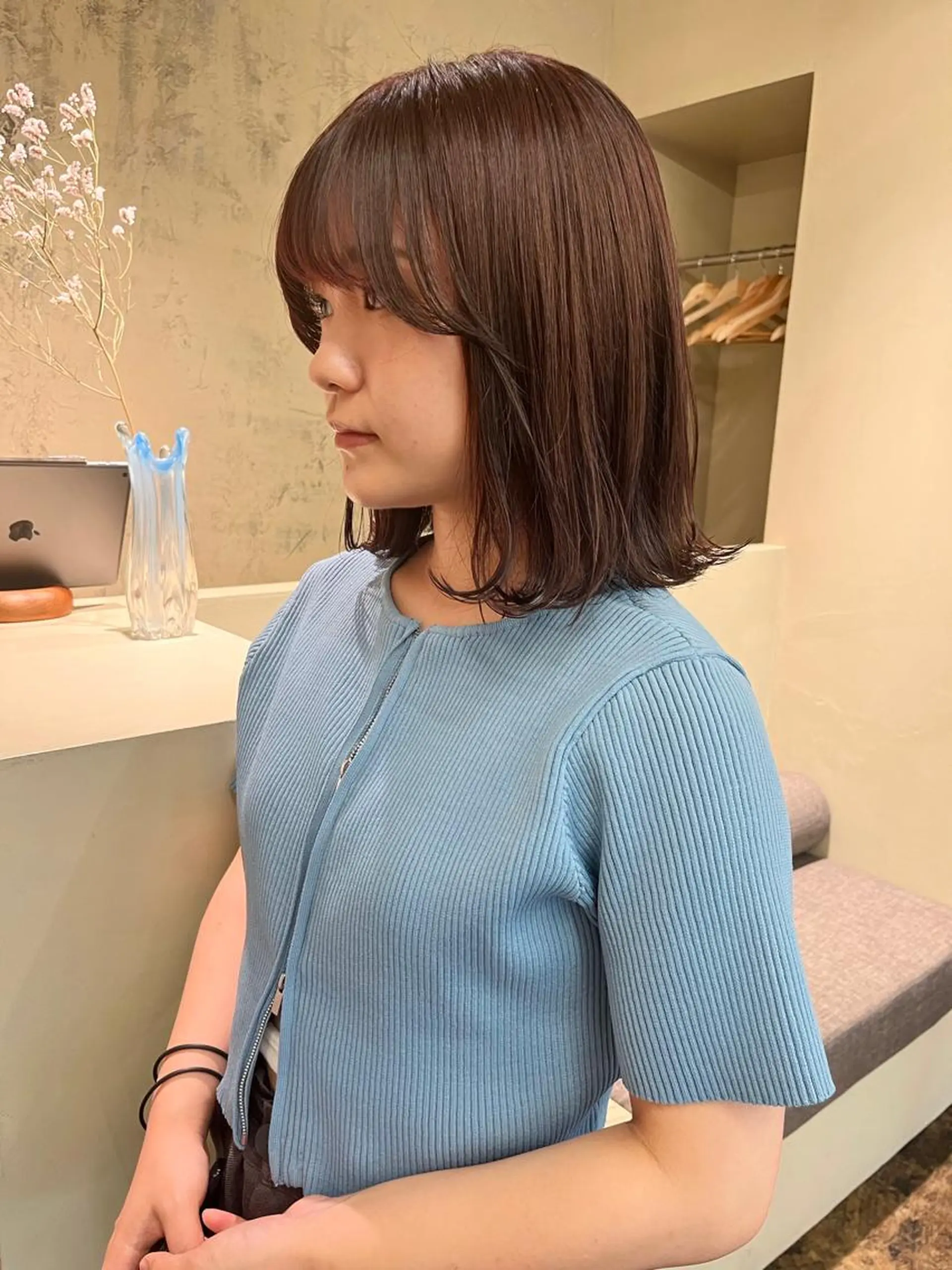 ミディアム カラー ブラウンカラー 西山 紗耶香🪽 透明感カラー/ボブのヘアスタイル