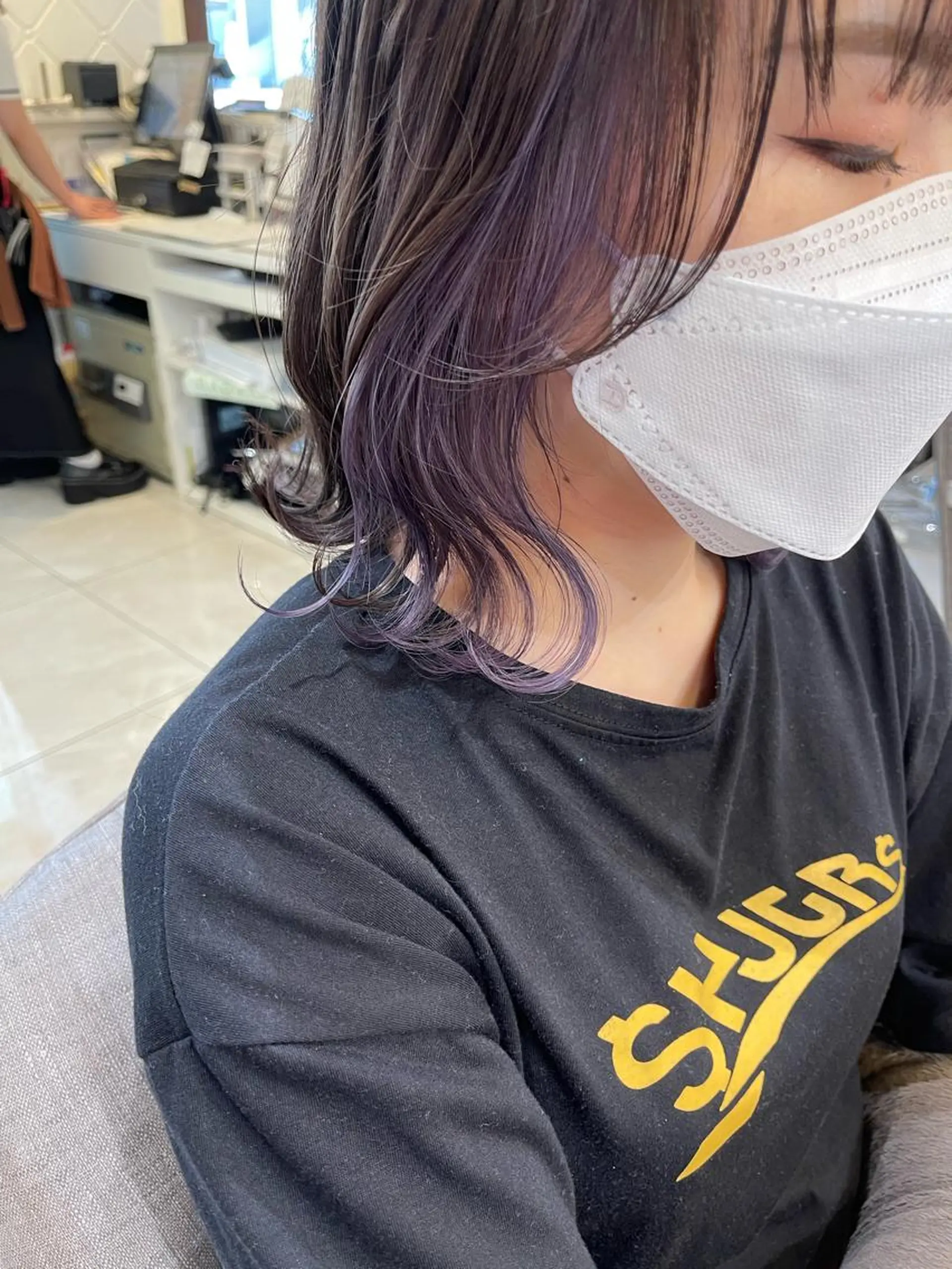 カラー カット ヘアカラー トリートメント 濱田輝レイヤー 韓国風 ハイトーンのヘアスタイル