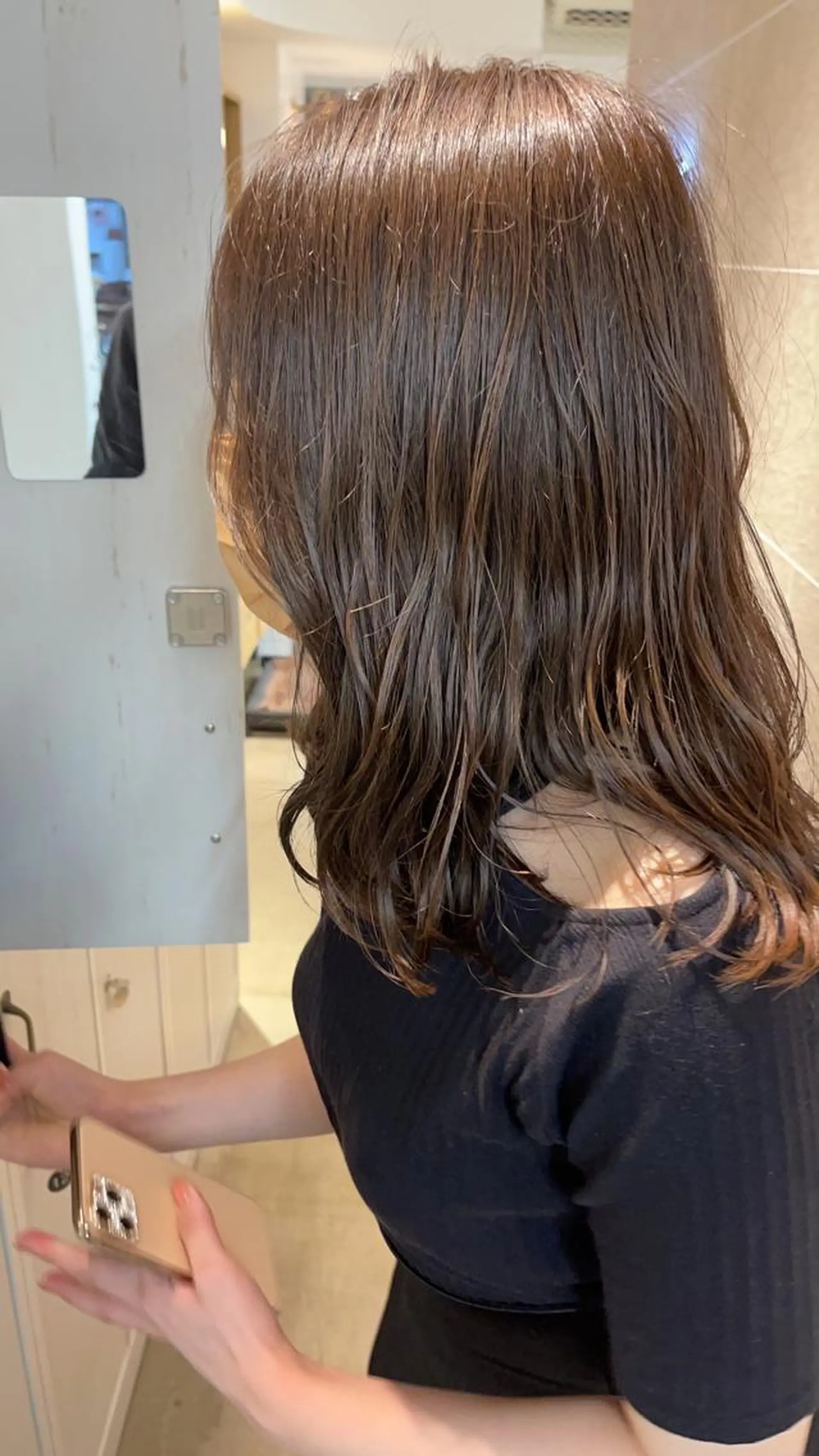 ミディアム カラー ヘアアレンジ 透明感カラー 美容室sand 横浜のヘアスタイル