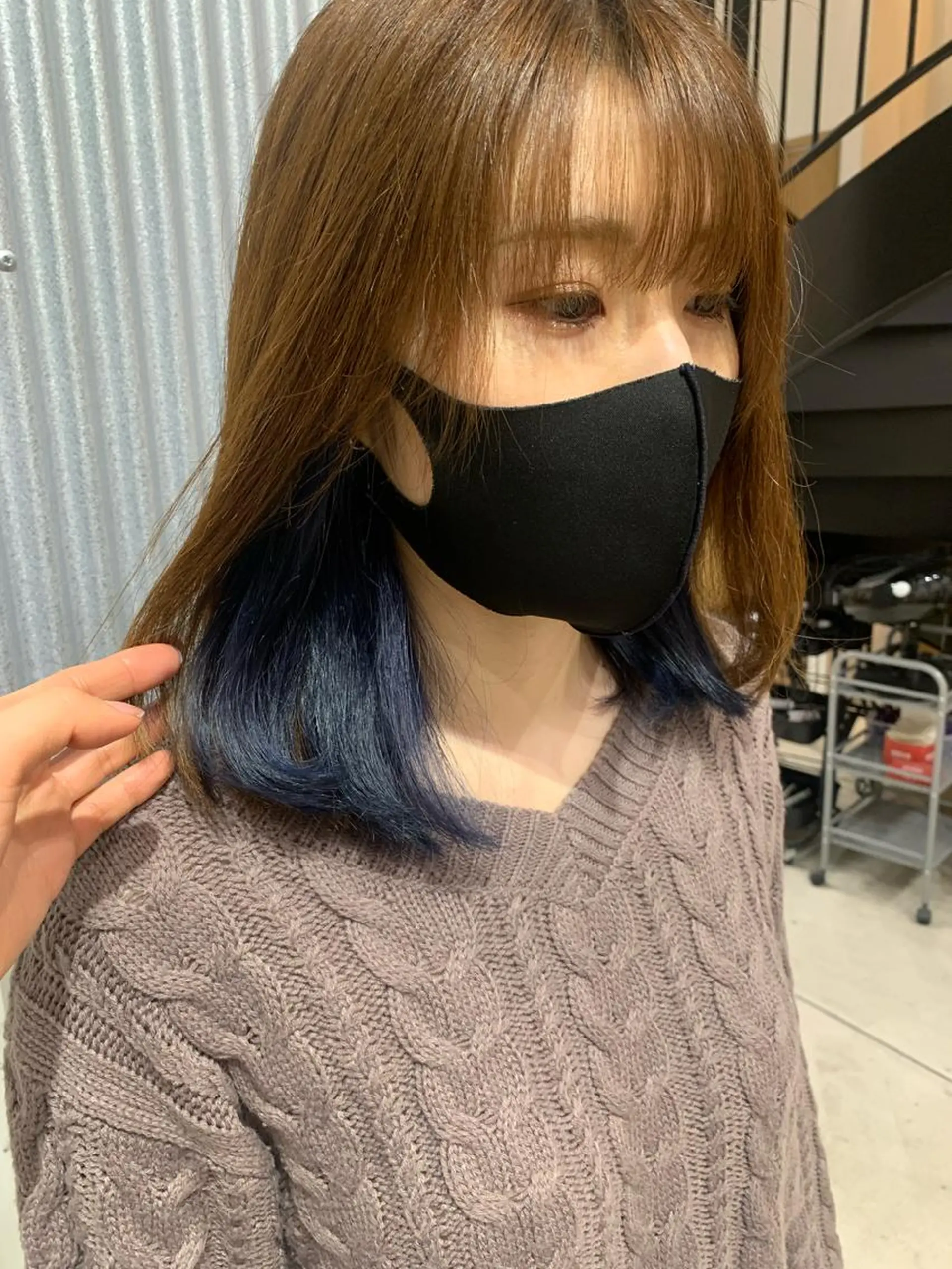 ミディアム カラー ヘアアレンジ ブリーチ ヘアカラー トリートメント yuka .のヘアスタイル