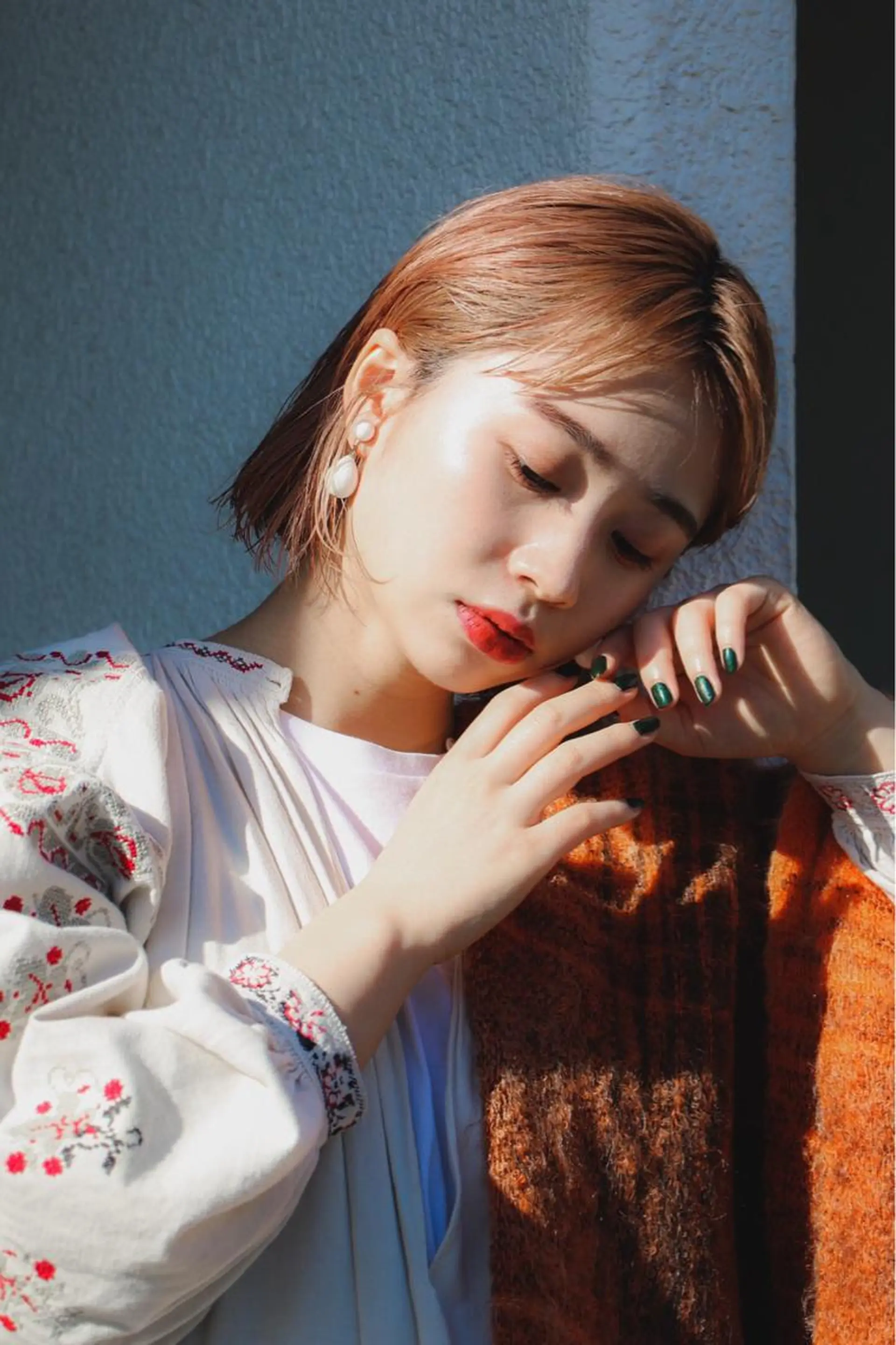 ショート カラー パーマ/レイヤー 岩山丈一郎のヘアスタイル