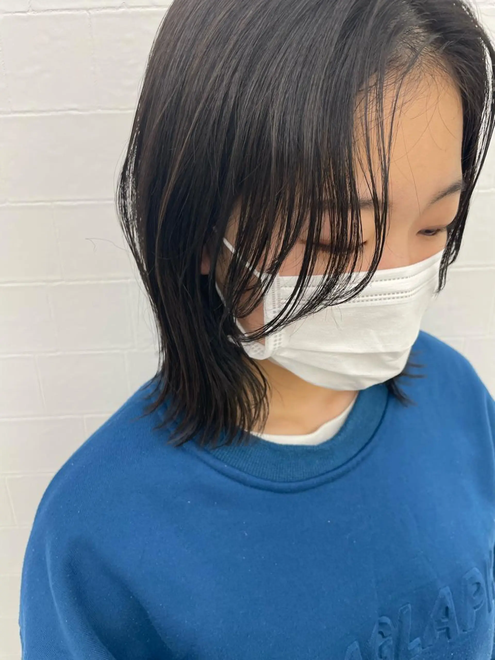 ミディアム カラー 透明感カラー 顔周りカット カット 田島 仁美のヘアスタイル