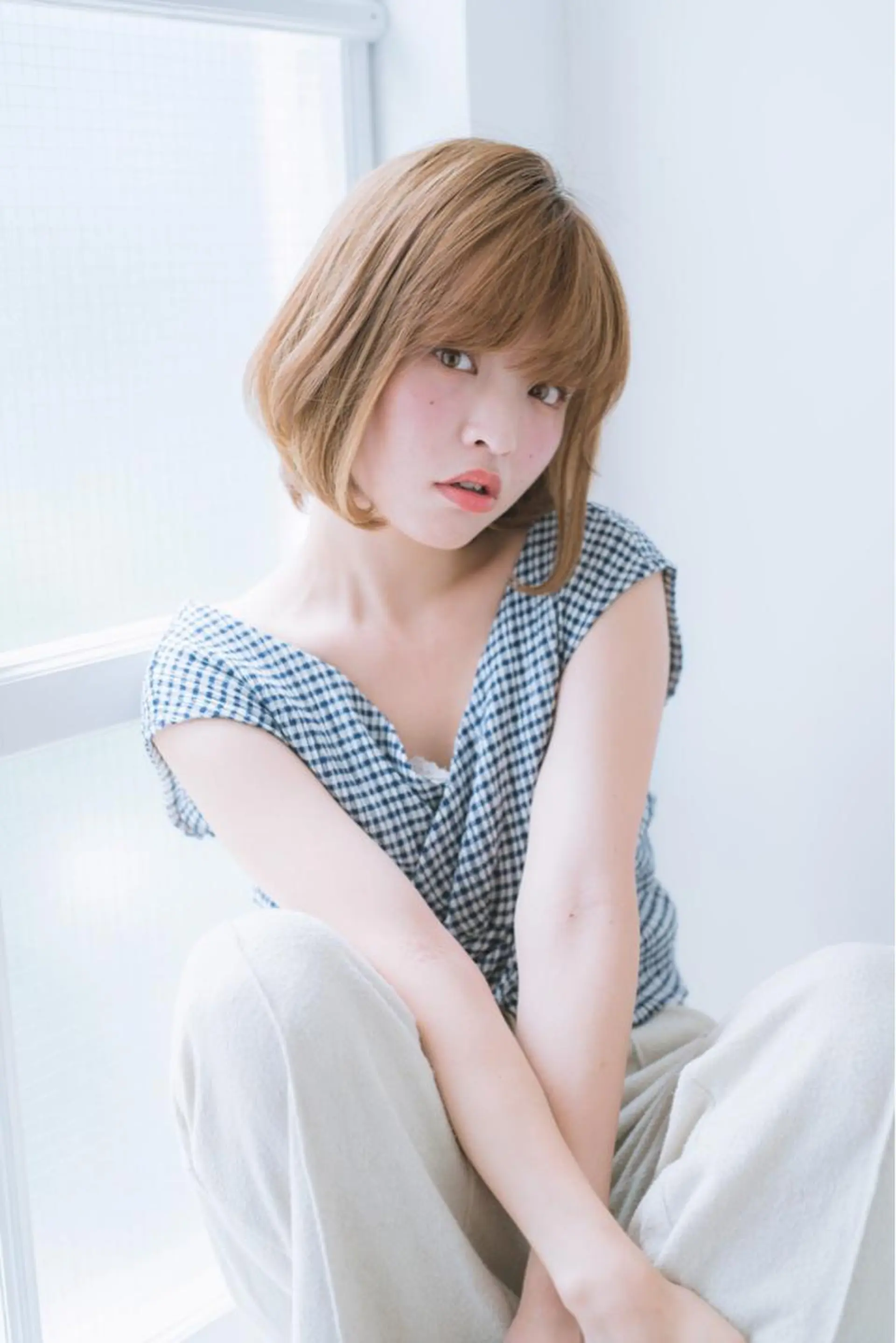ミディアム カラー パーマ ヘアアレンジ 【白髪ぼかし 専門GBG】自由が丘のヘアスタイル