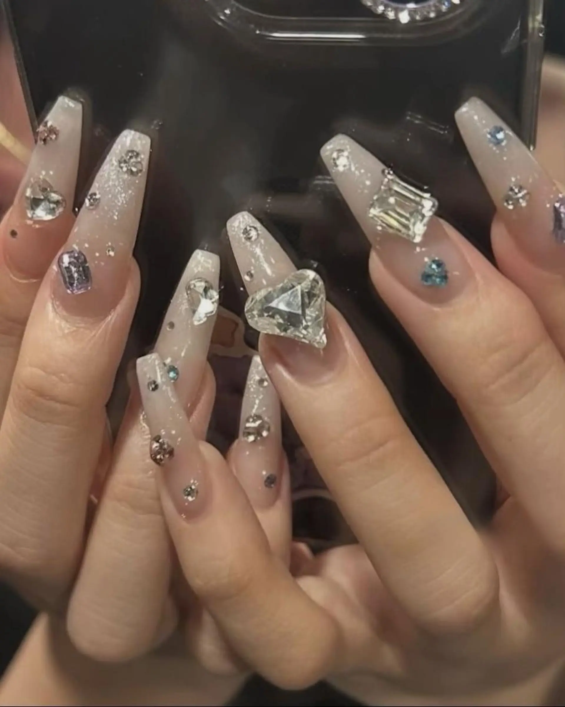 ネイル 長さ出し フレンチネイル グラデーション 卒業式 マグネットネイル ハンドネイル MIHANA NAILのネイルデザイン