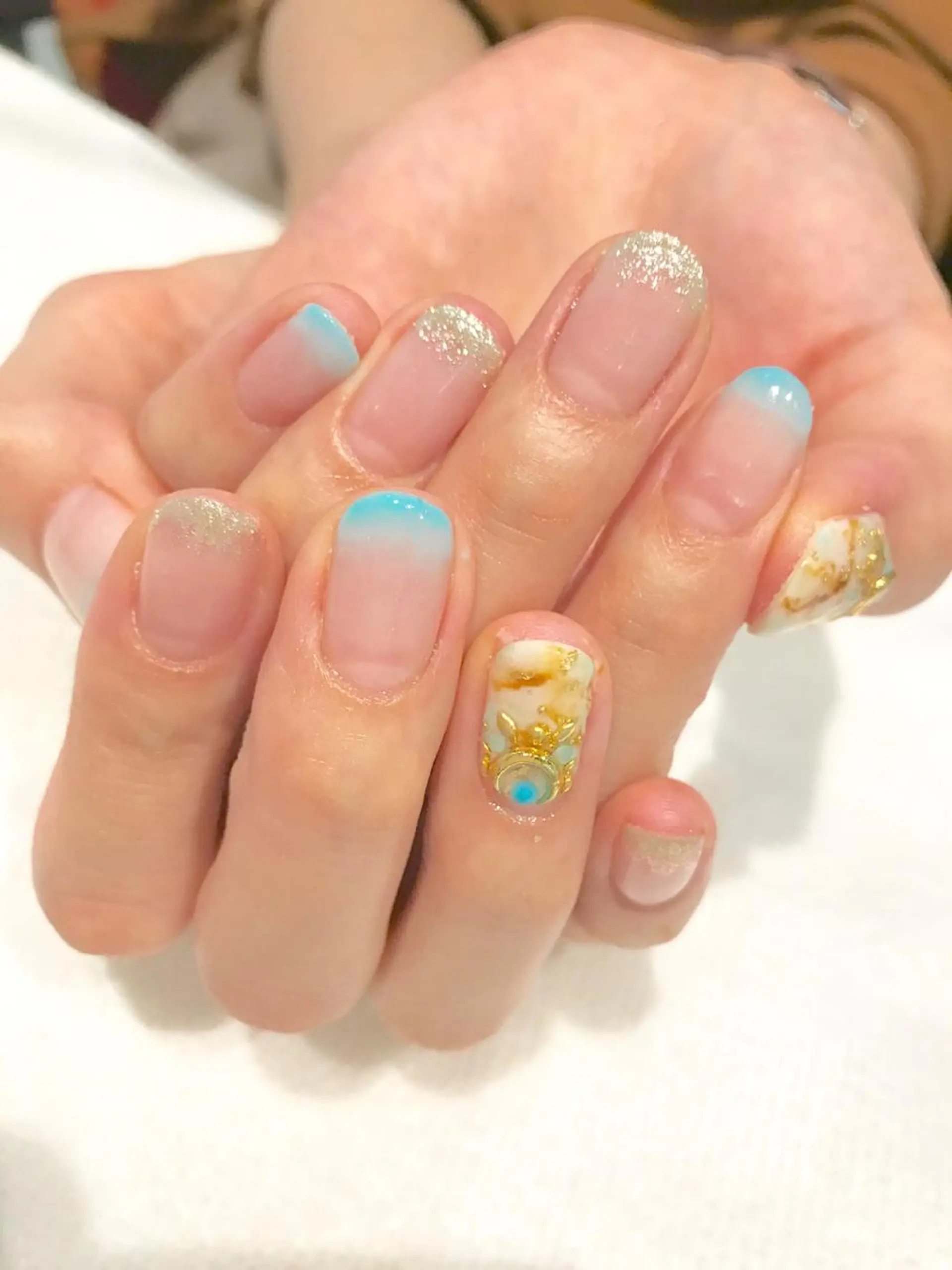 ネイル フレンチネイル 大理石ネイル(マーブル) NARUMI HYODOのネイルデザイン