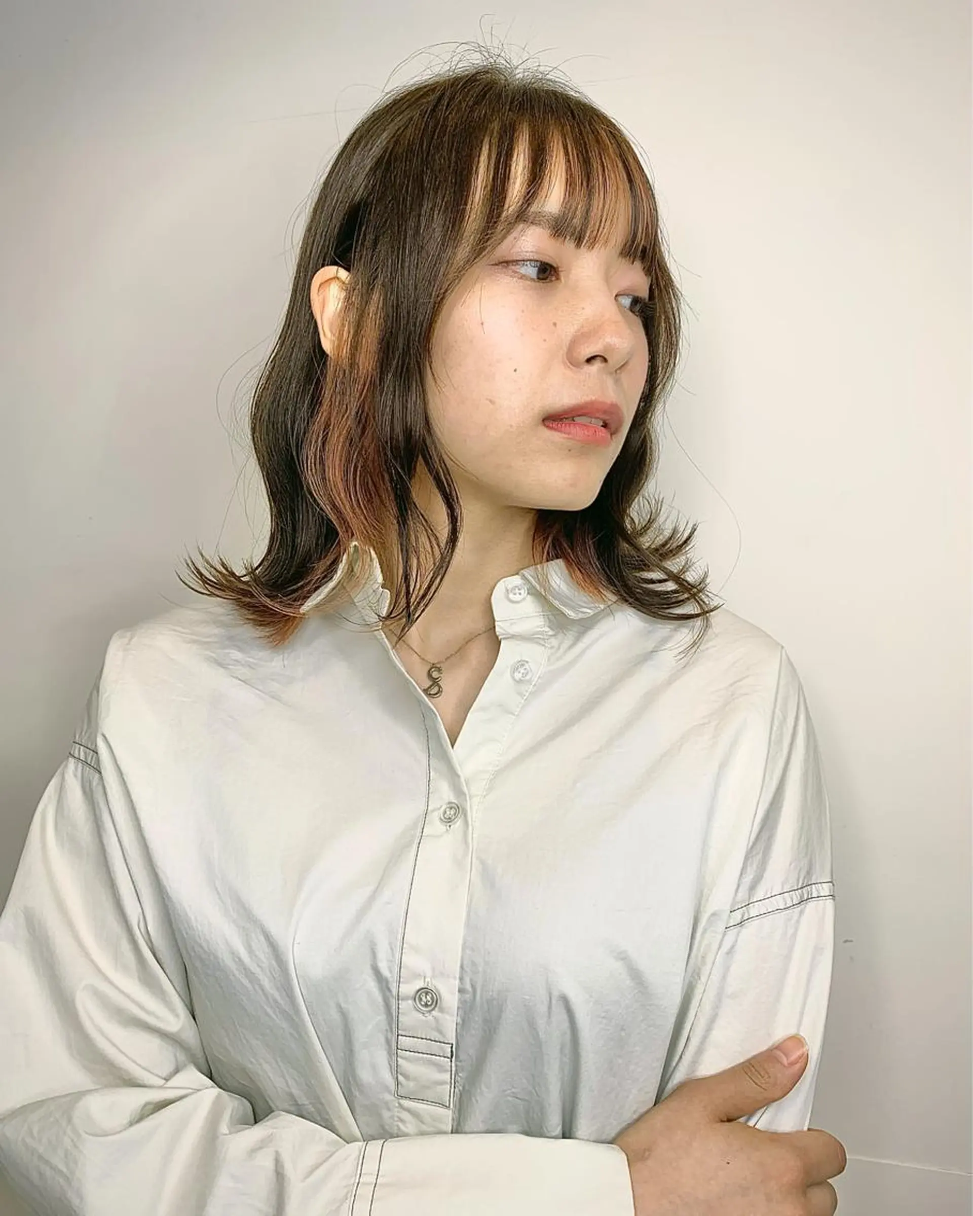 ミディアム カラー ヘアアレンジ インナーカラー 🔶似合わせセンター パート/ヤス🔶のヘアスタイル