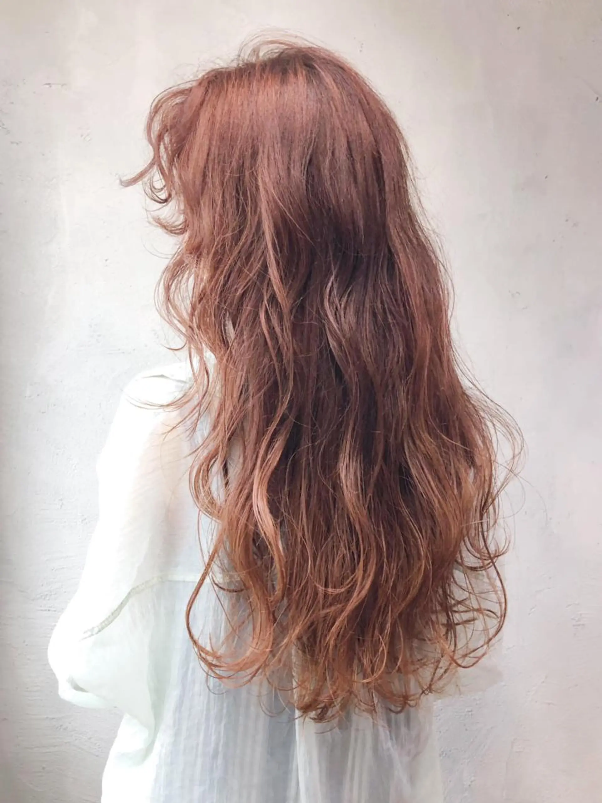 ロング カラー パーマ ヘアアレンジ ブラウンカラー オレンジ オレンジブラウン ロング ITbyALBUM 中野店のヘアスタイル